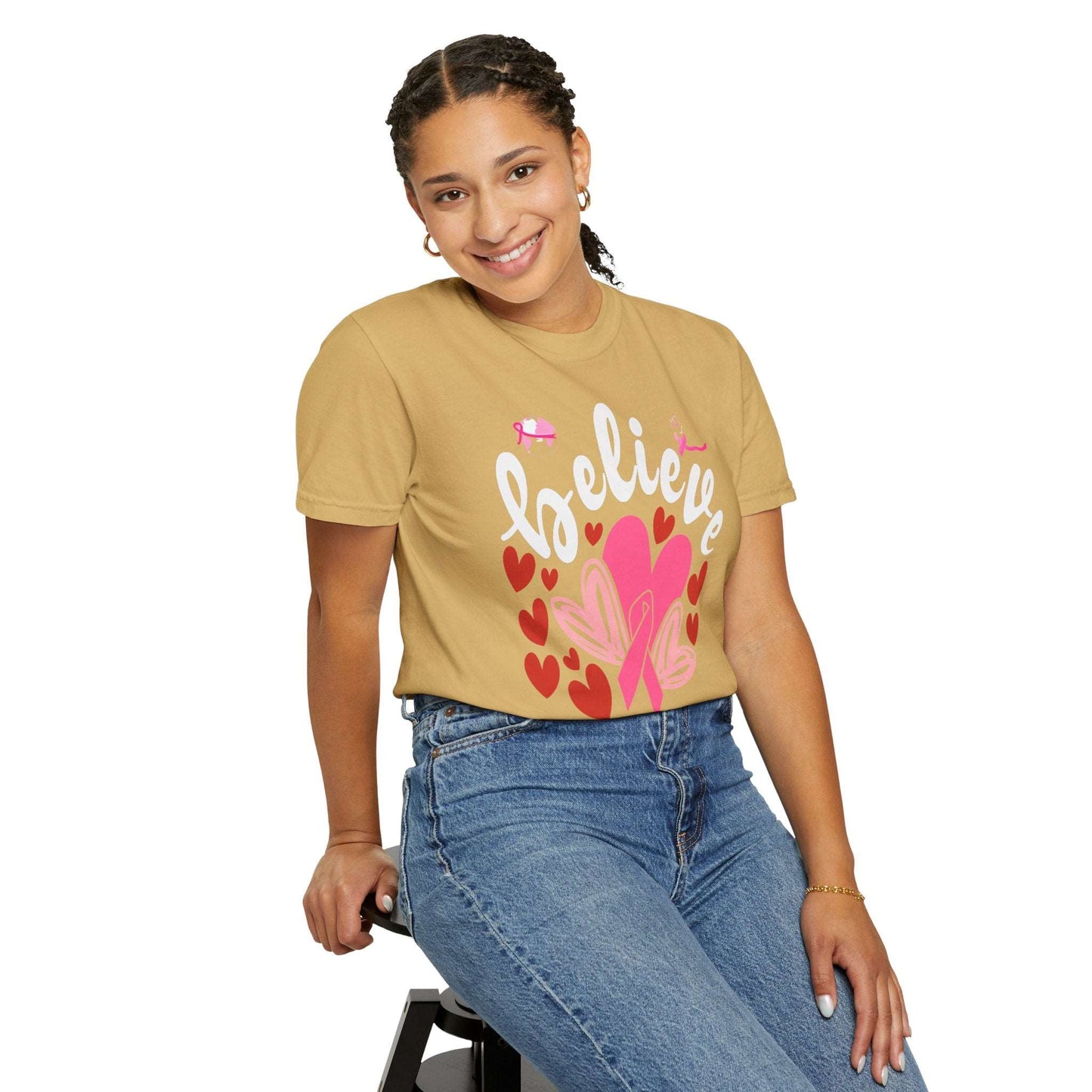 Believe in Love - Breast Cancer Awareness Support Tee