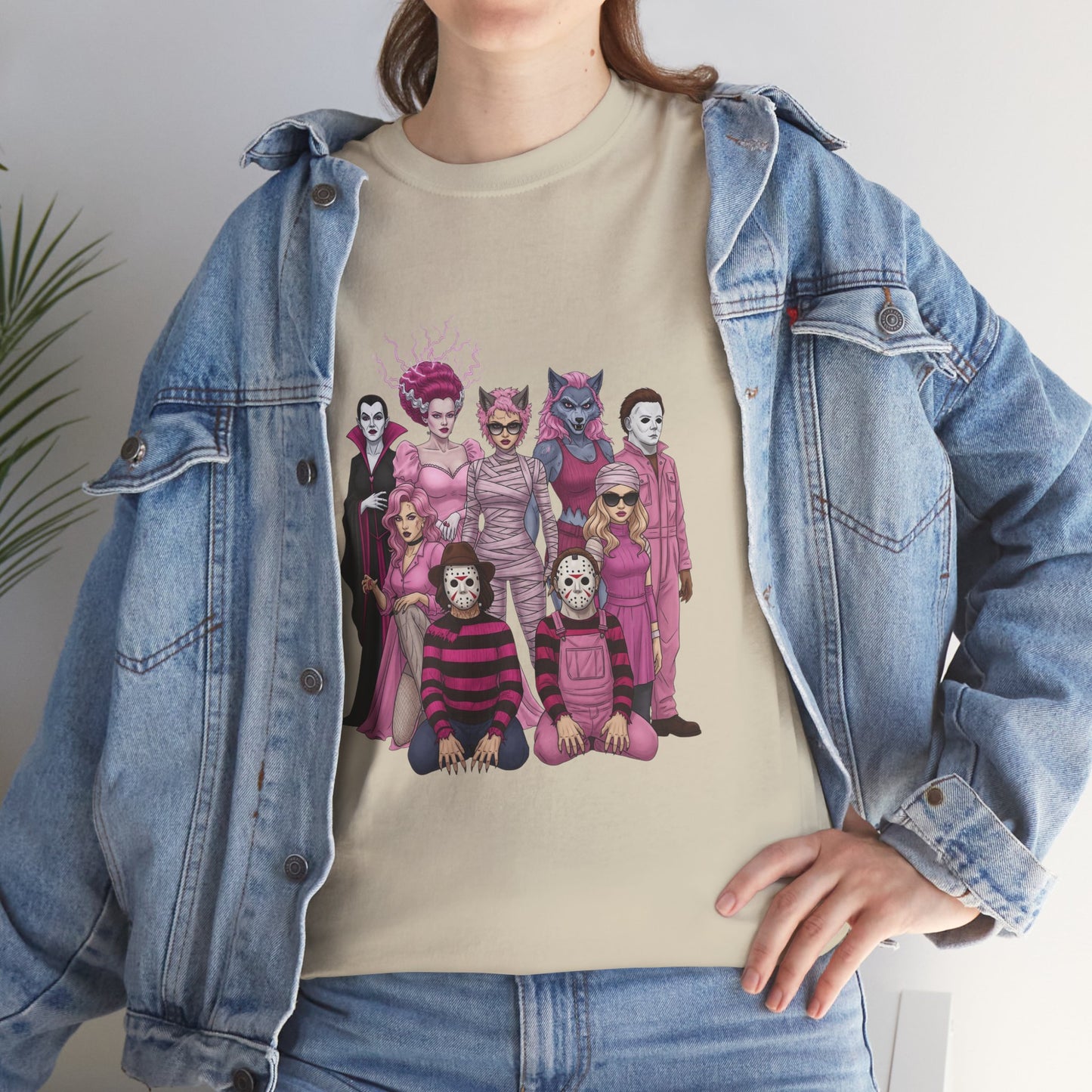 Horror Queens Fighting for a Cause Unisex Tee - Breast Cancer Awareness Month