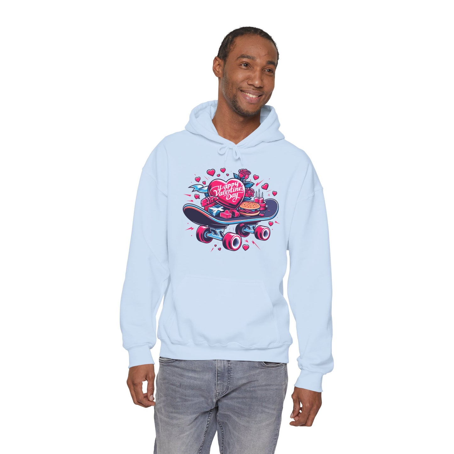 Skateboard Valentine's Hoodie | Edgy "Ride & Love" Graphic Sweatshirt | Funny Skater Gift