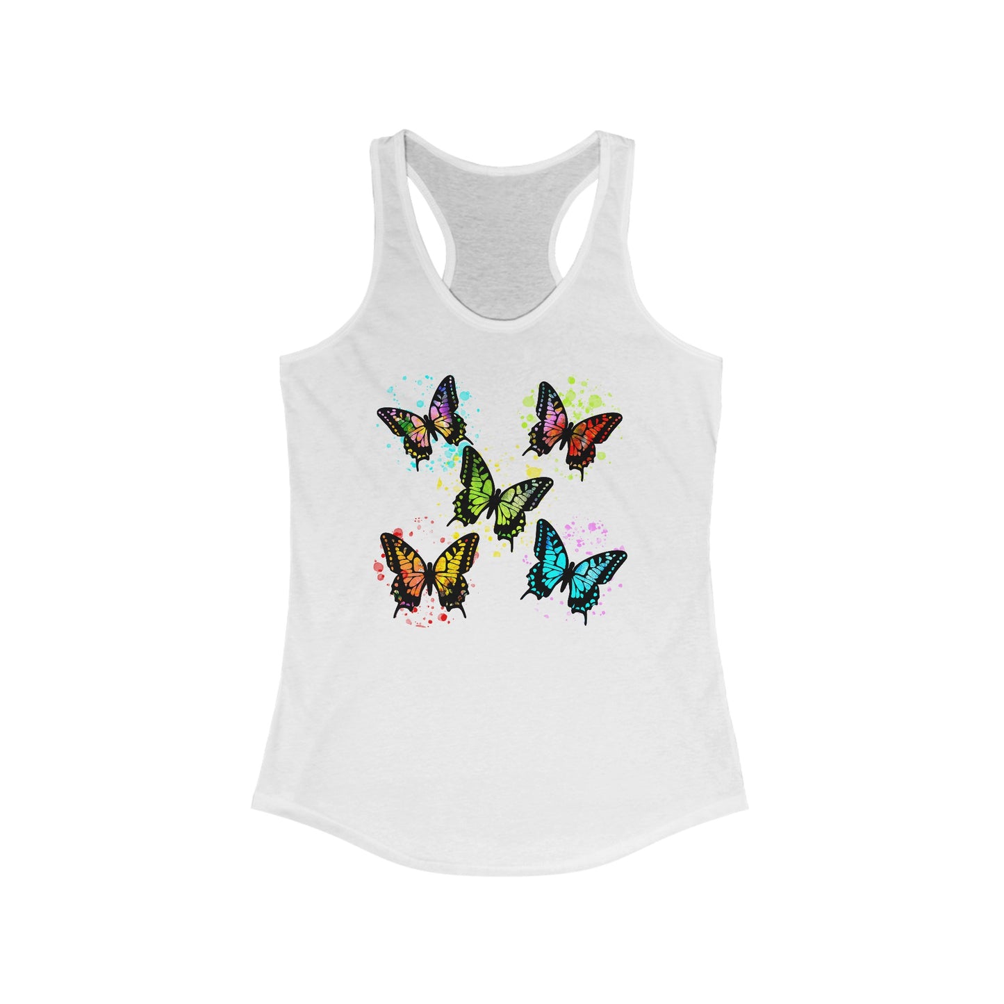 Vibrant Watercolor Butterfly Tank Top – Artistic Summer Wear