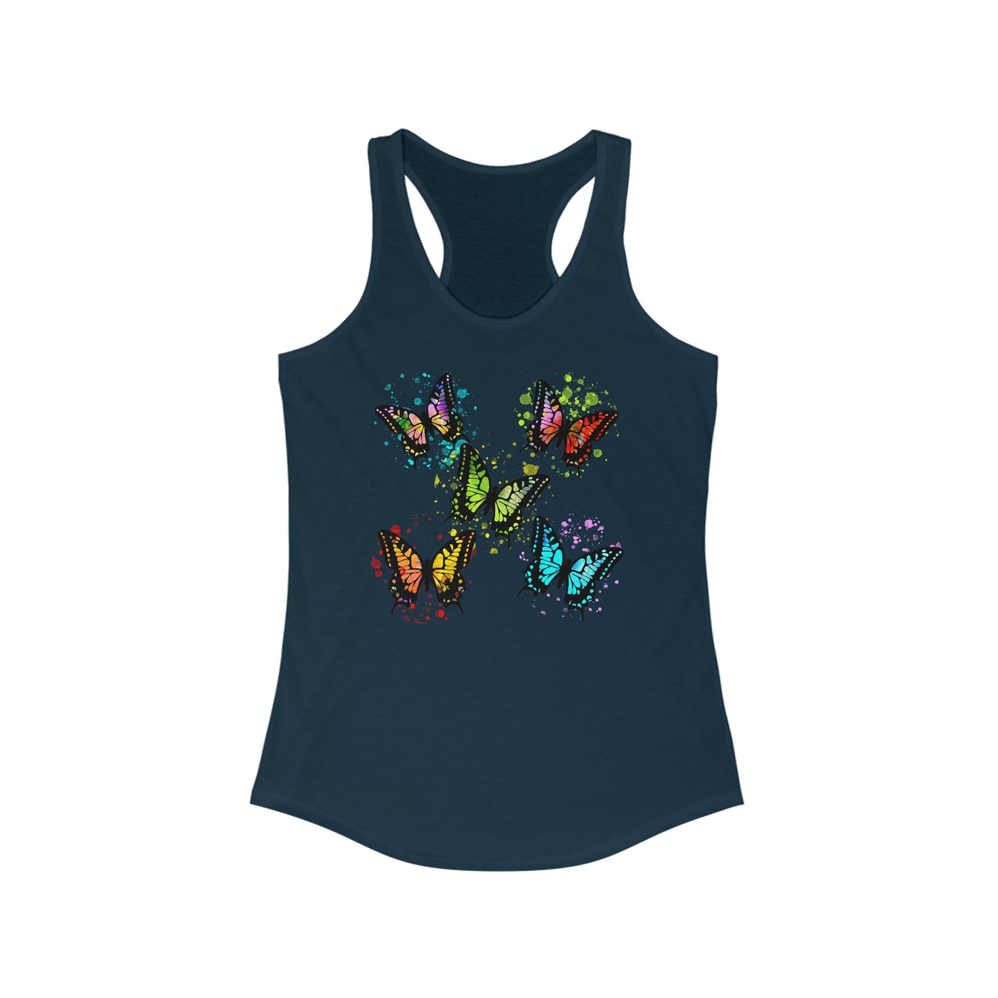 Vibrant Watercolor Butterfly Tank Top – Artistic Summer Wear