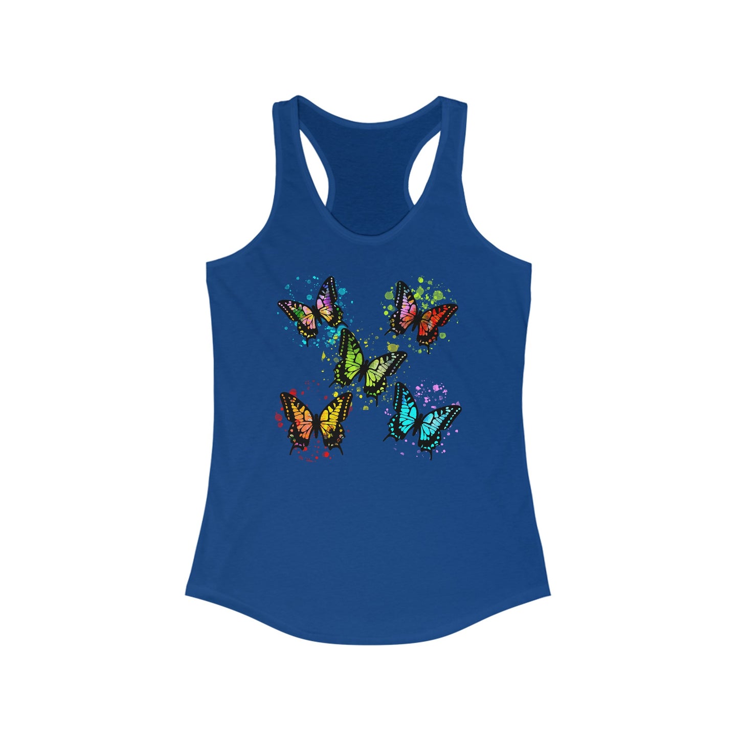 Vibrant Watercolor Butterfly Tank Top – Artistic Summer Wear