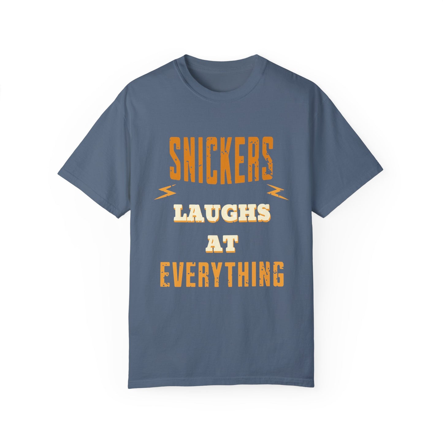 Cheerful 'Laughs at Everything' T-Shirt - coworker/friend Inspired Humorous Fun Shirt