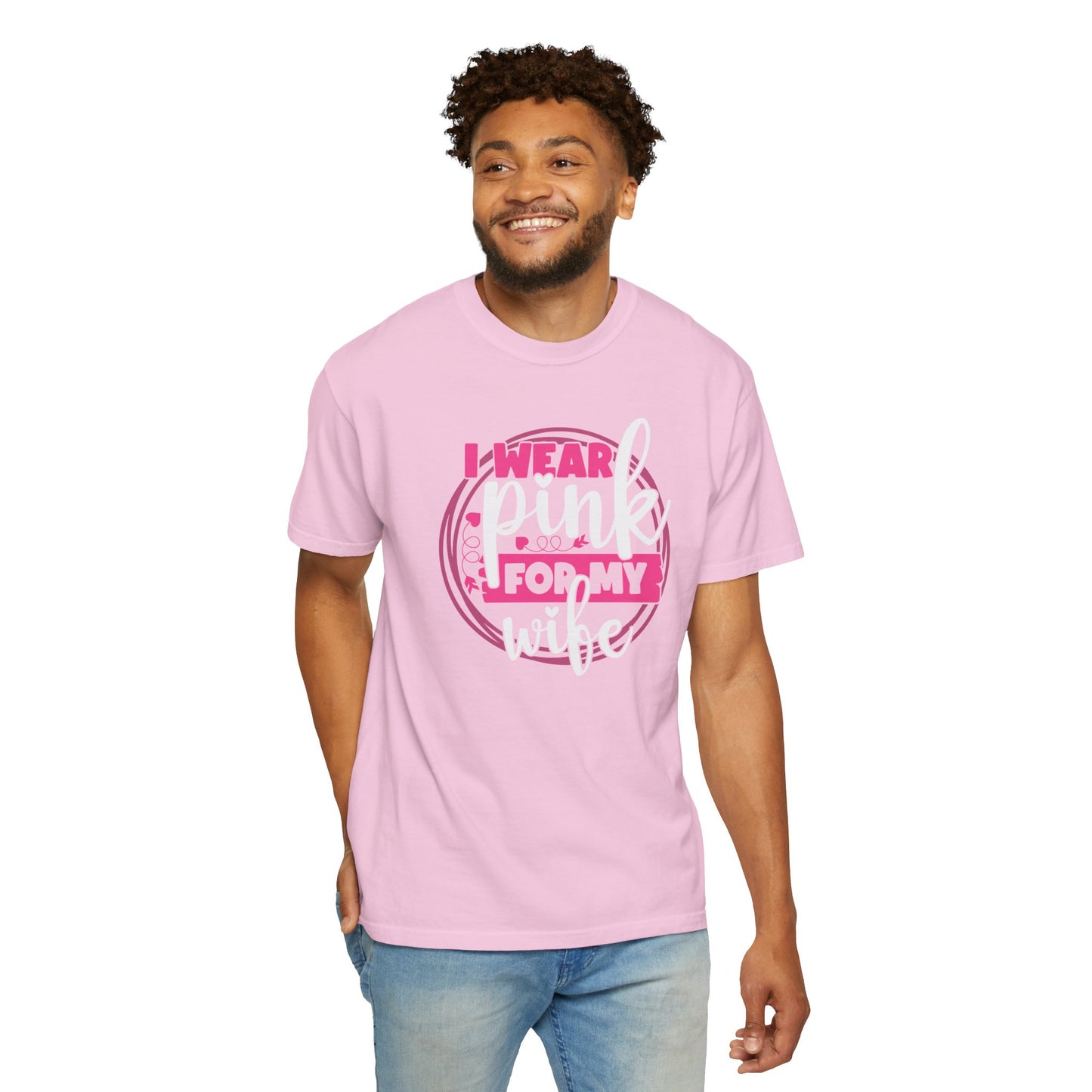 I Wear Pink For My Wife - Supportive Breast Cancer Awareness T-Shirt