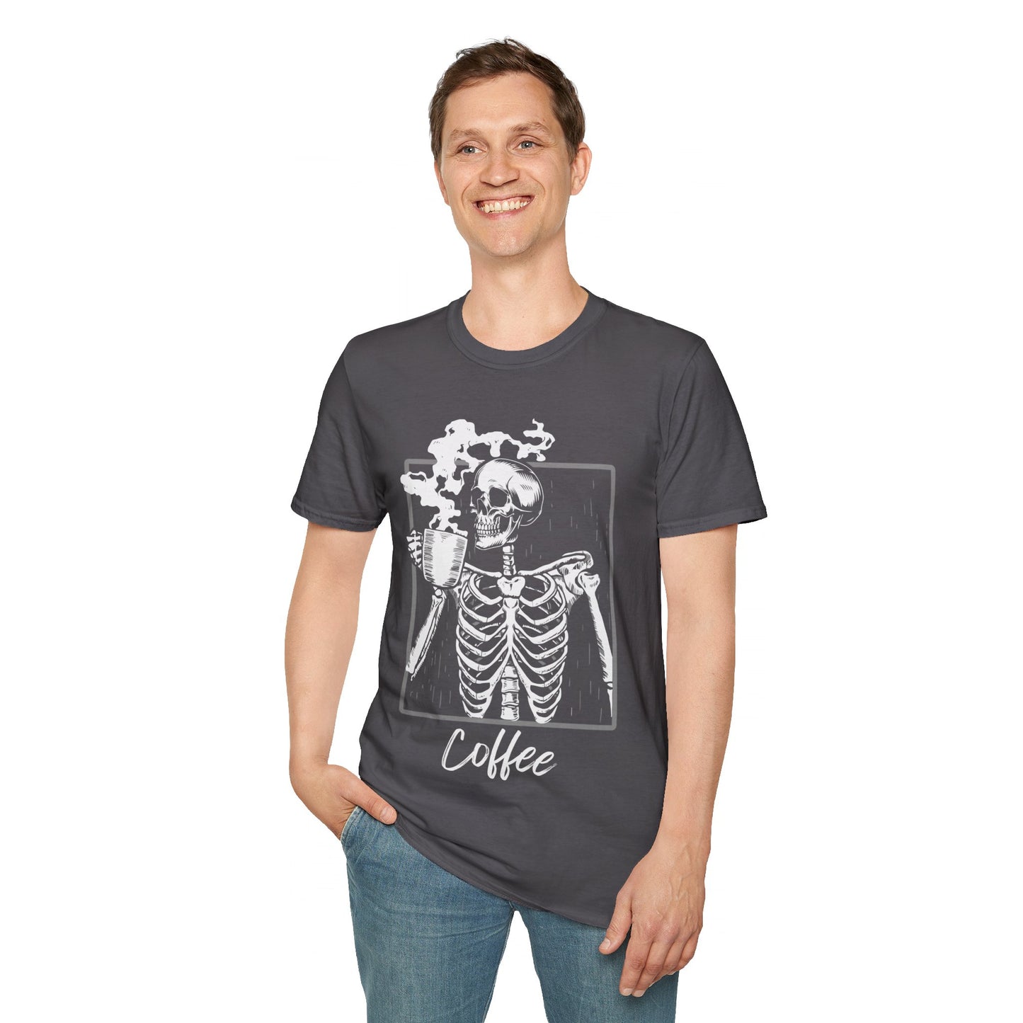 Spooky Sips: Skeleton Coffee Lover’s Halloween T-Shirt