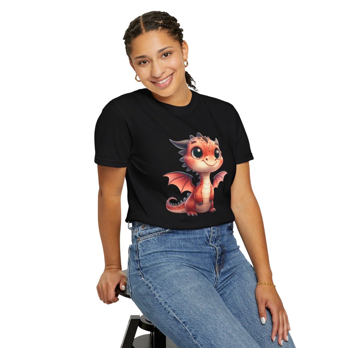 Playful Whimsy Dragon - Unique Cartoon-Style Dragon T-Shirt Design for Fun and Fantasy Lovers