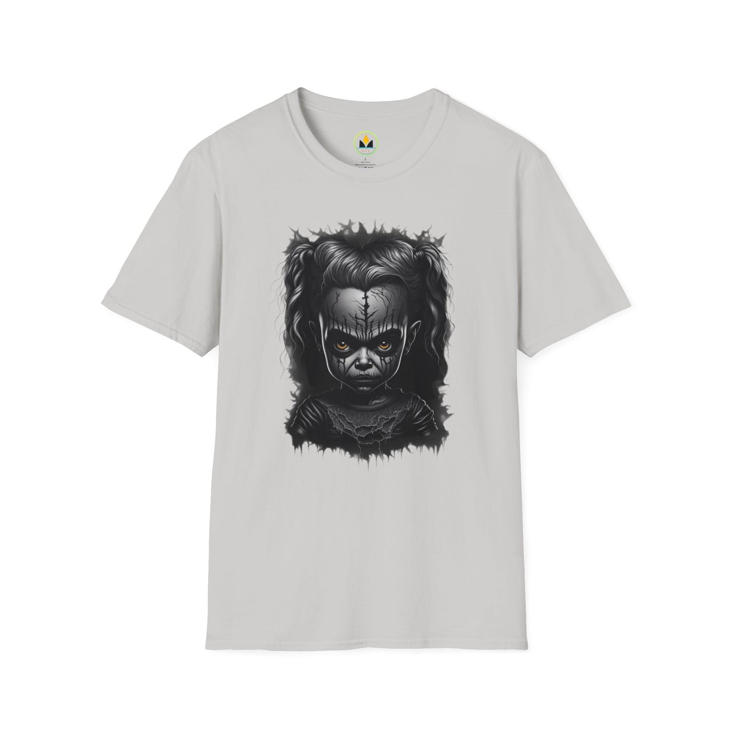 Hauntingly Adorable: Spooky Cute Little Girl Ghost Unisex Softstyle T-Shirt