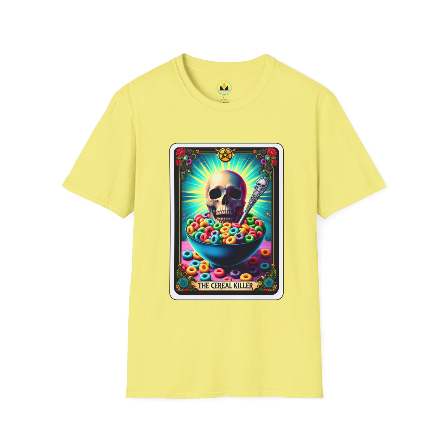 Tarot-Inspired Cereal Killer Halloween Tee - Unique Spooky Design