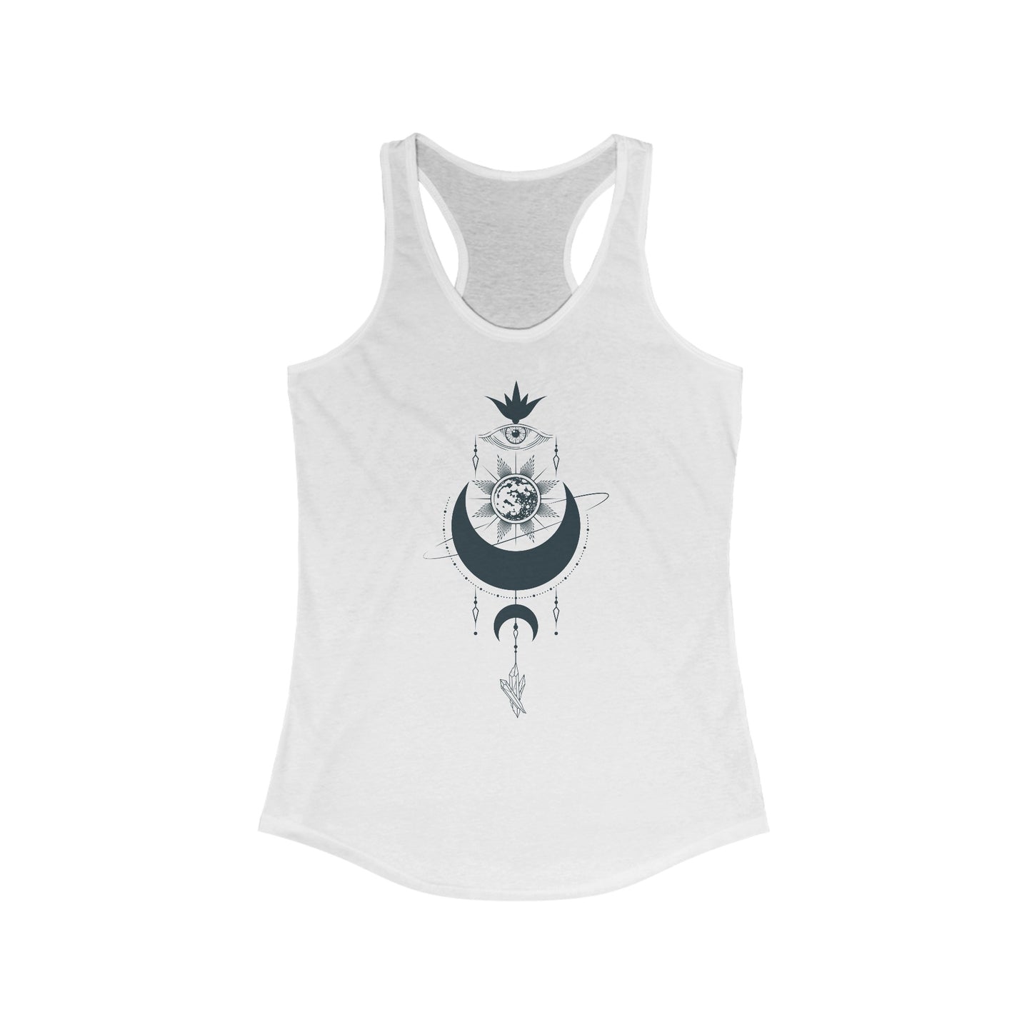 Cosmic Vision Women’s Tank Top - Mystical Earth & Moon Design