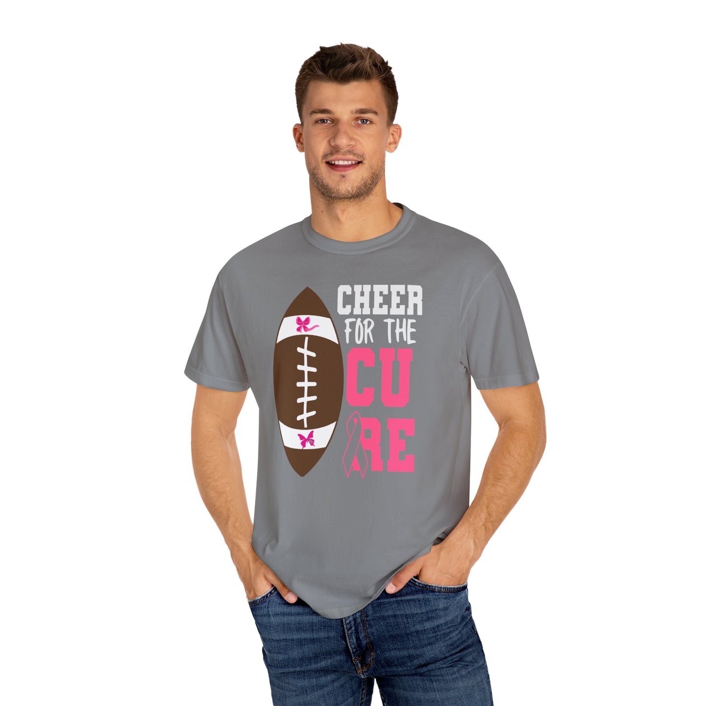Cheer for the Cure - Breast Cancer Awareness Football T-Shirt