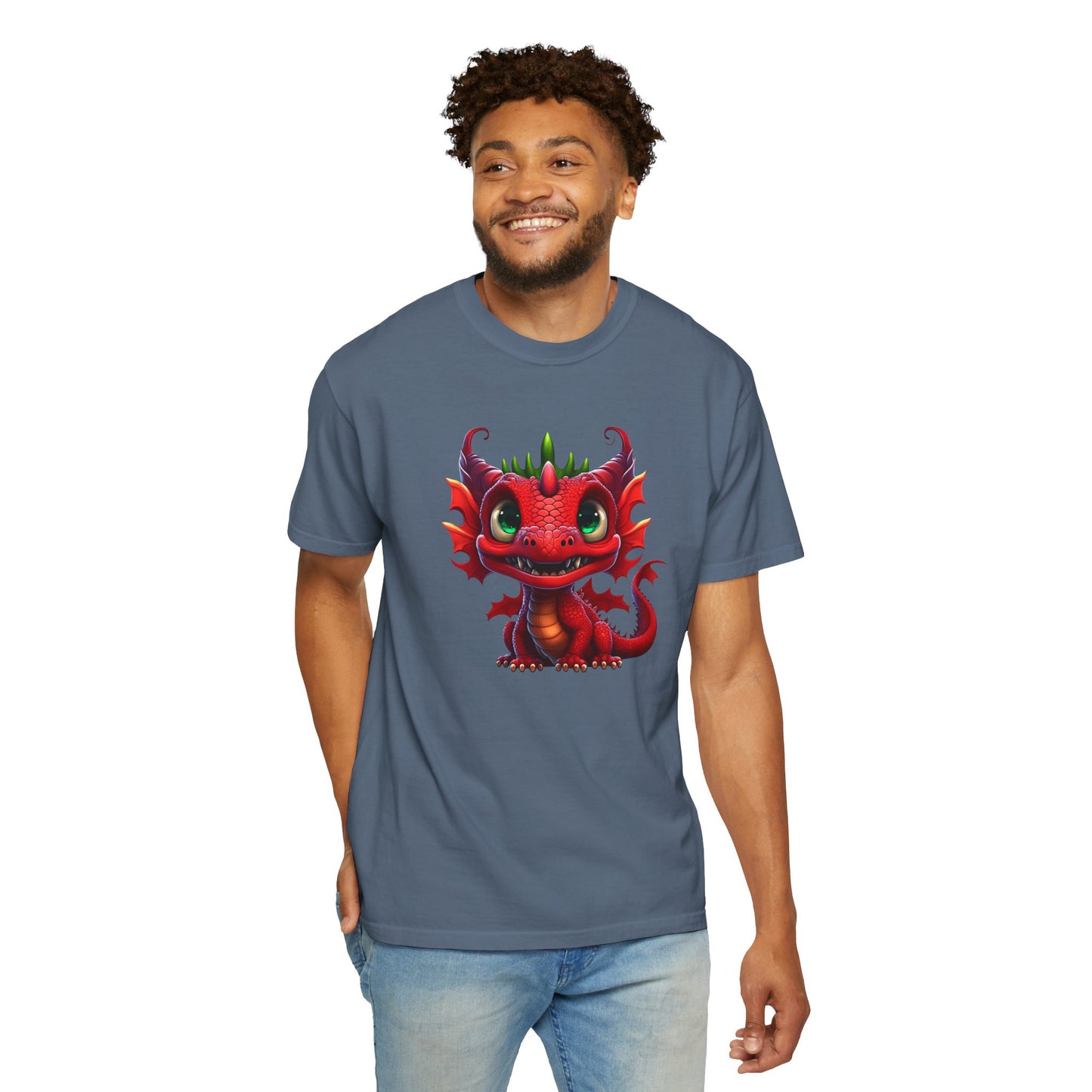 Playful Dragon Delight - Unique Cartoon-Style Dragon T-Shirt Design for Fun and Fantasy Lovers