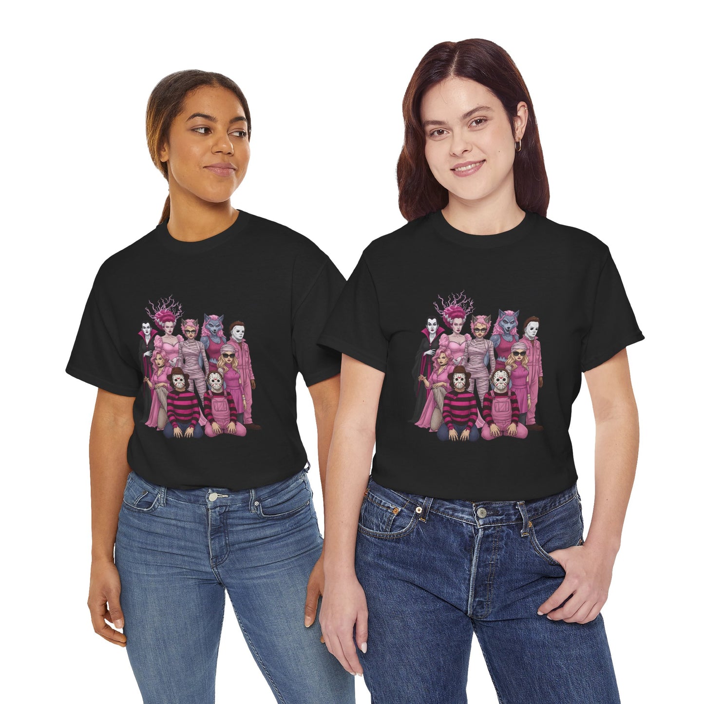 Horror Queens Fighting for a Cause Unisex Tee - Breast Cancer Awareness Month