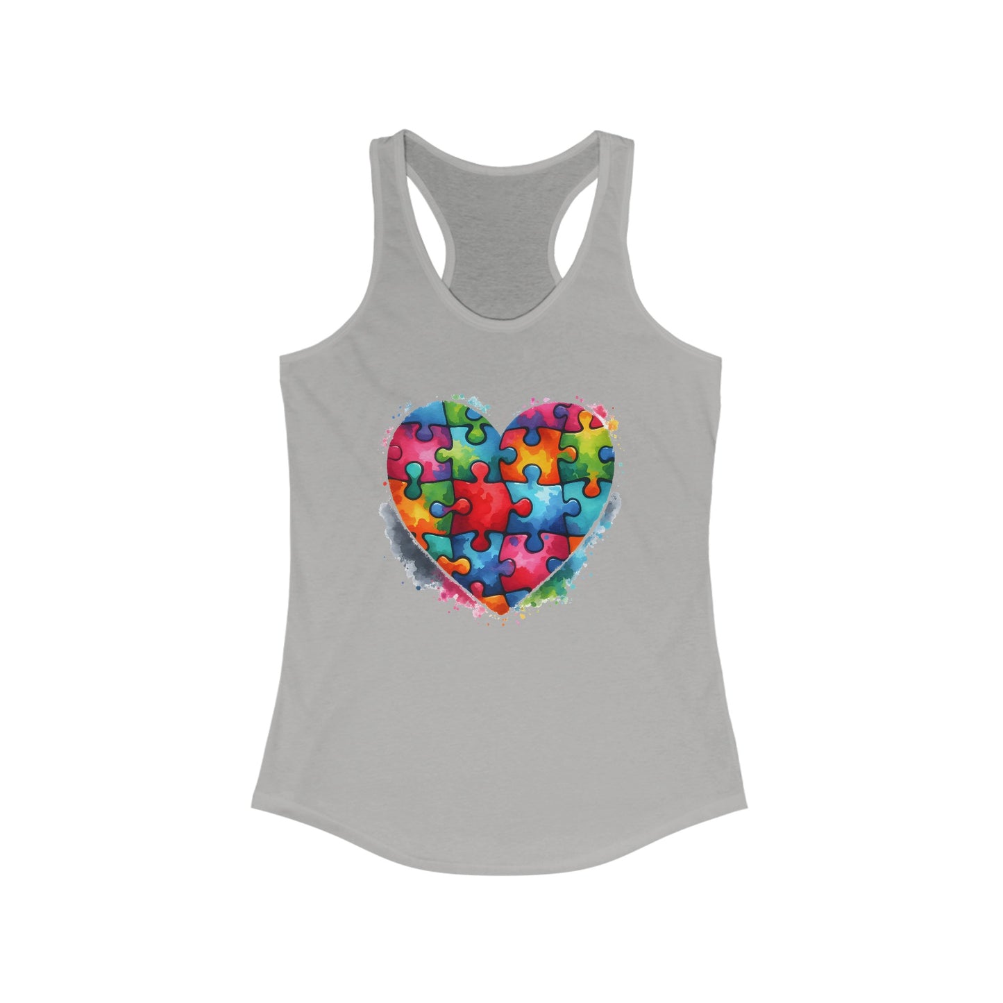 Women’s Autism Awareness Tank Top - Vibrant Puzzle Heart Design