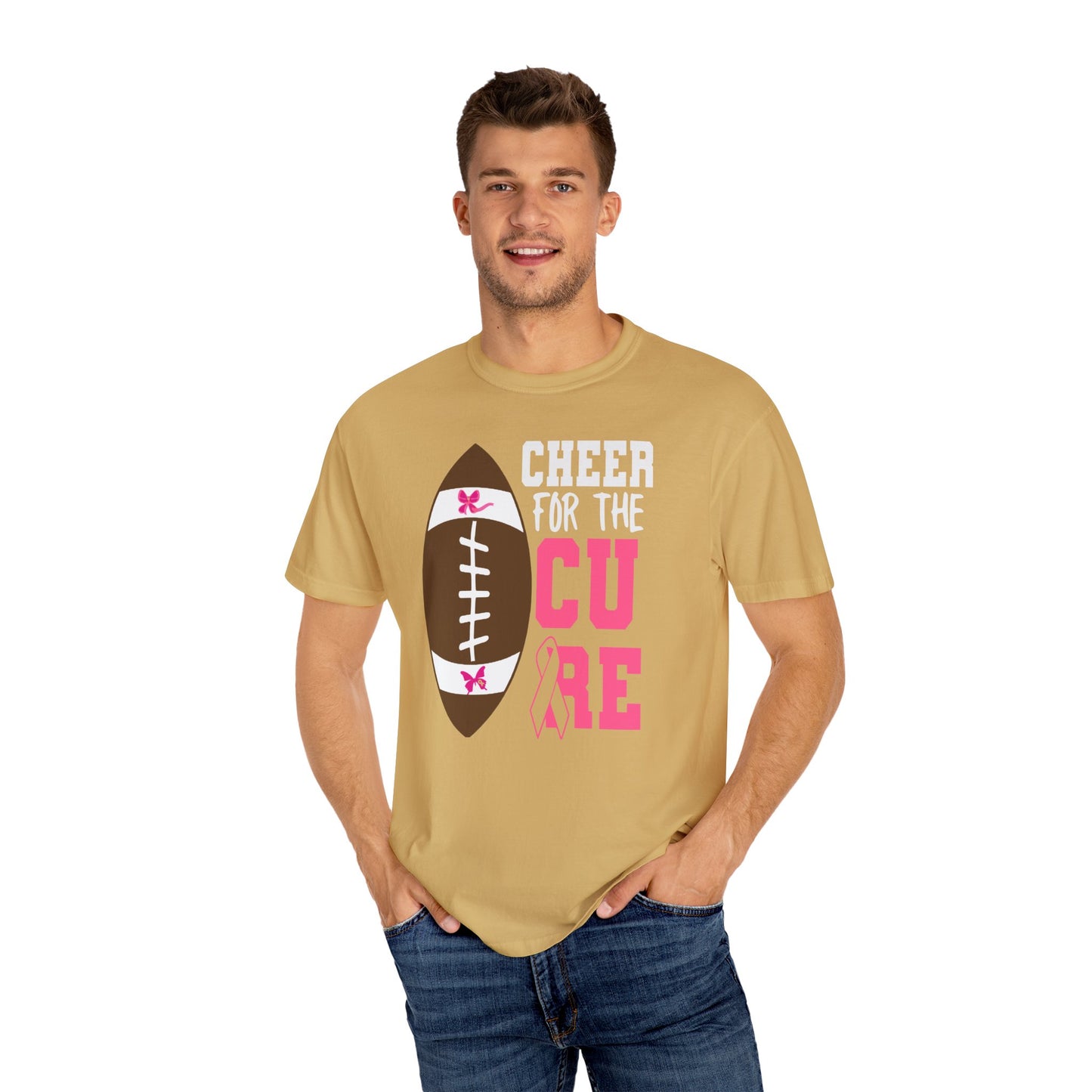 Cheer for the Cure - Breast Cancer Awareness Football T-Shirt