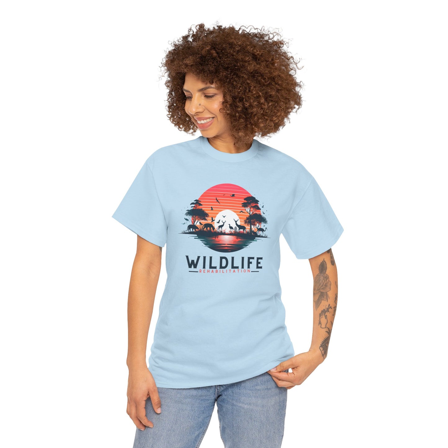 Wildlife Rehabilitation Sunset Silhouette Tee – Embrace Nature’s Serenity