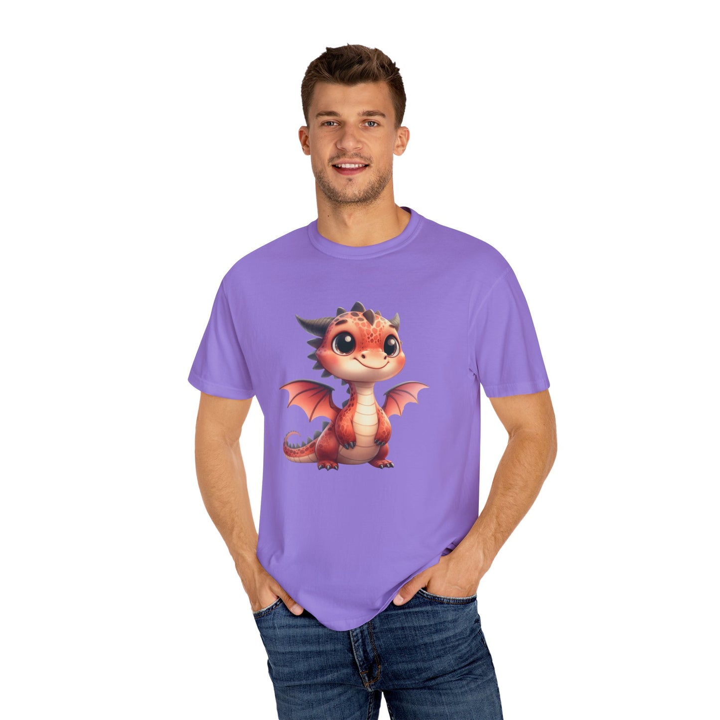 Playful Whimsy Dragon - Unique Cartoon-Style Dragon T-Shirt Design for Fun and Fantasy Lovers