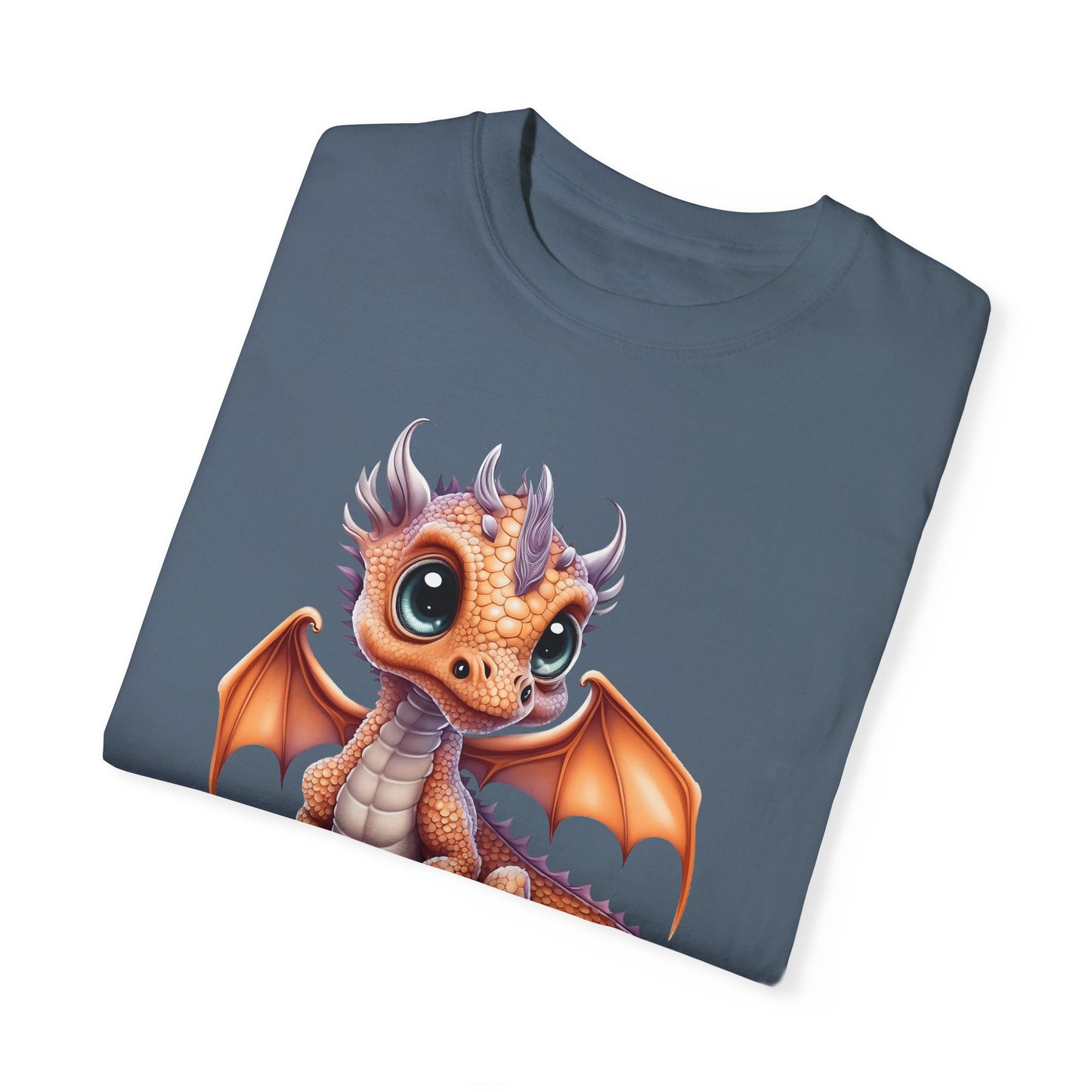 Charming Orange Dragonling T-Shirt Whimsical Fantasy Creature Tee Adorable Dragon Lover Shirt