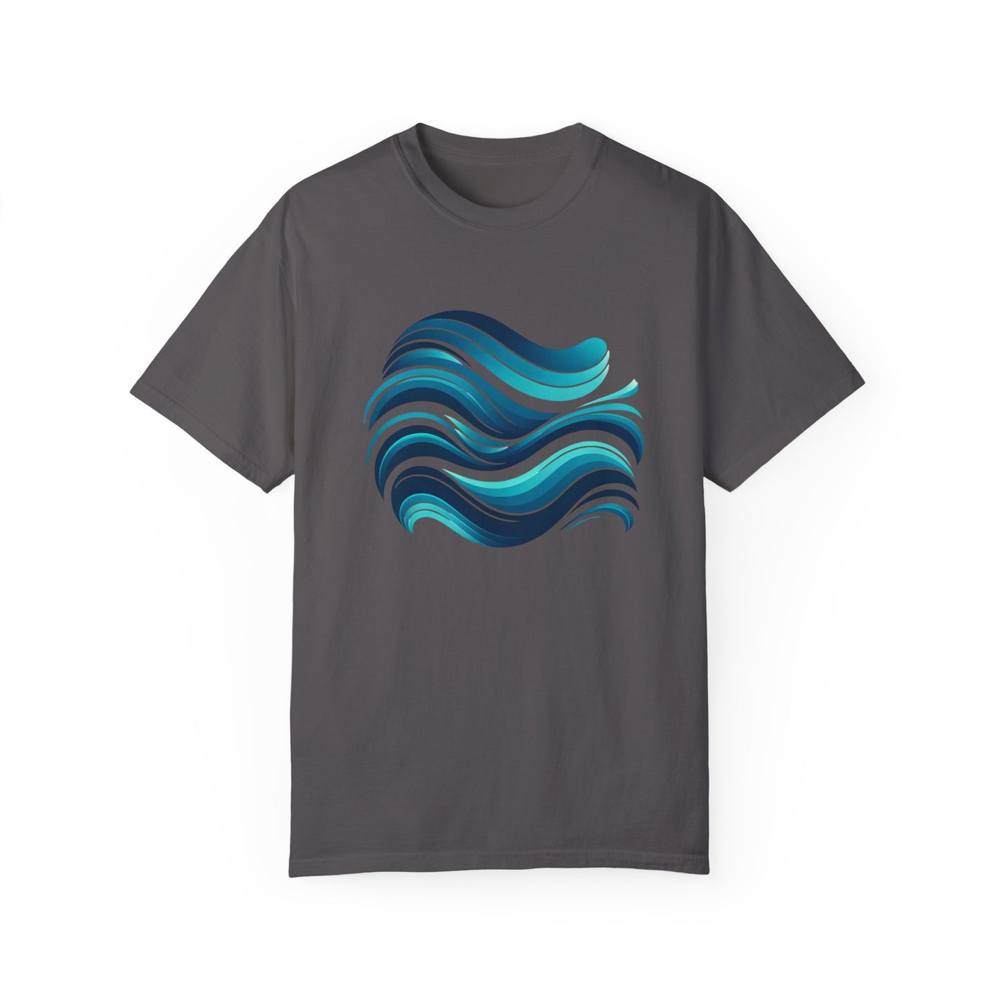 Abstract Ocean Wave T-Shirt Modern Aqua Design Artistic Sea Wave