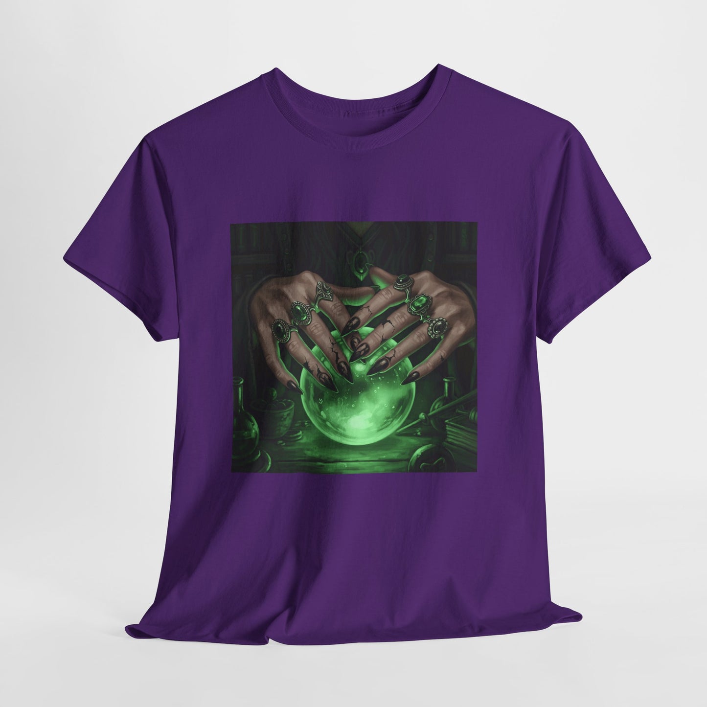 Sorceress's Grasp: Glowing Crystal Ball & Dark Witch Hands