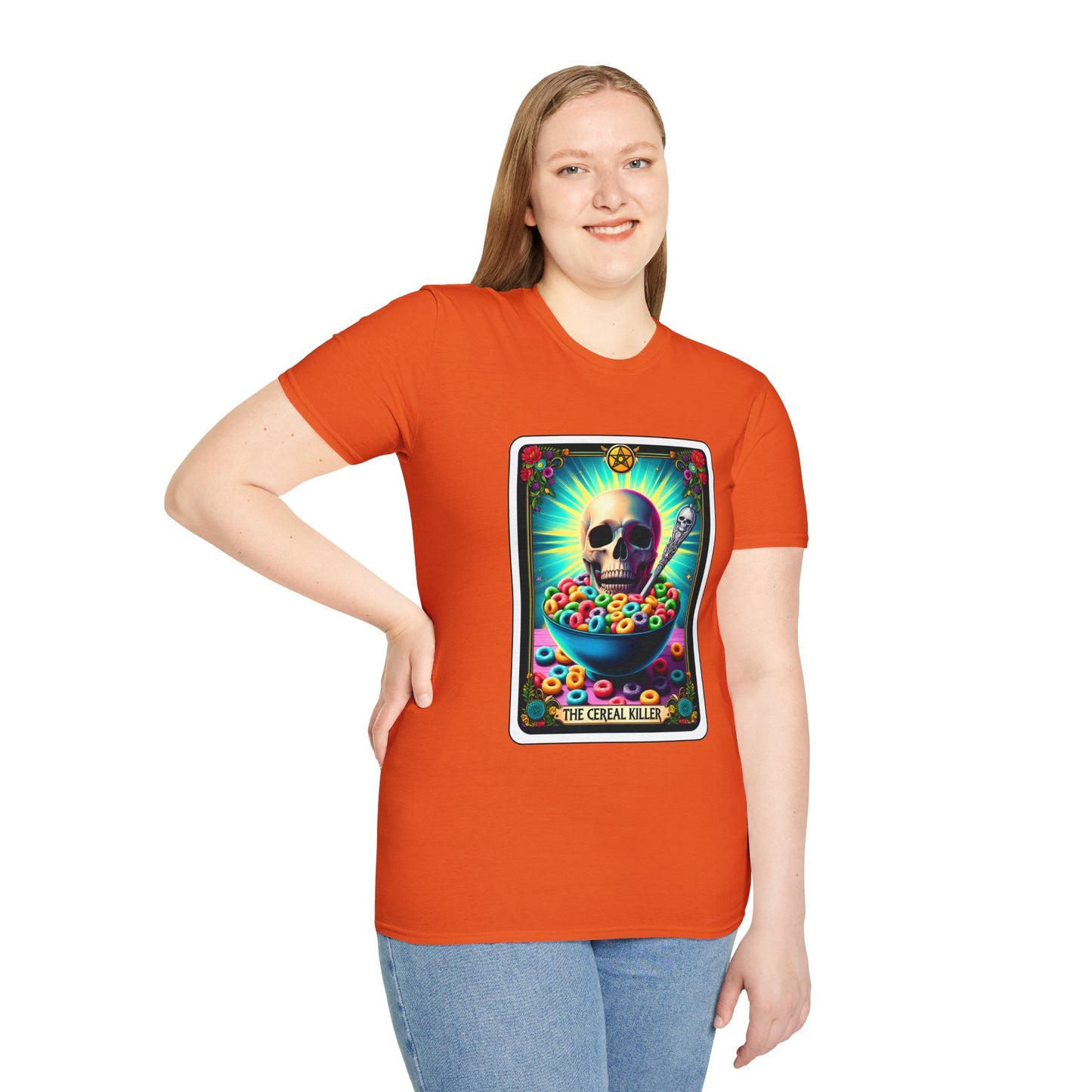 Tarot-Inspired Cereal Killer Halloween Tee - Unique Spooky Design
