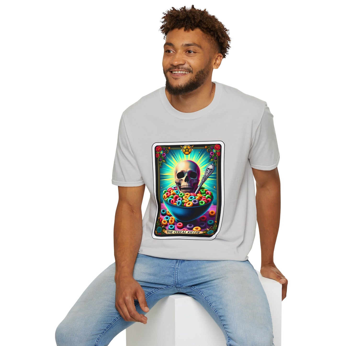 Tarot-Inspired Cereal Killer Halloween Tee - Unique Spooky Design