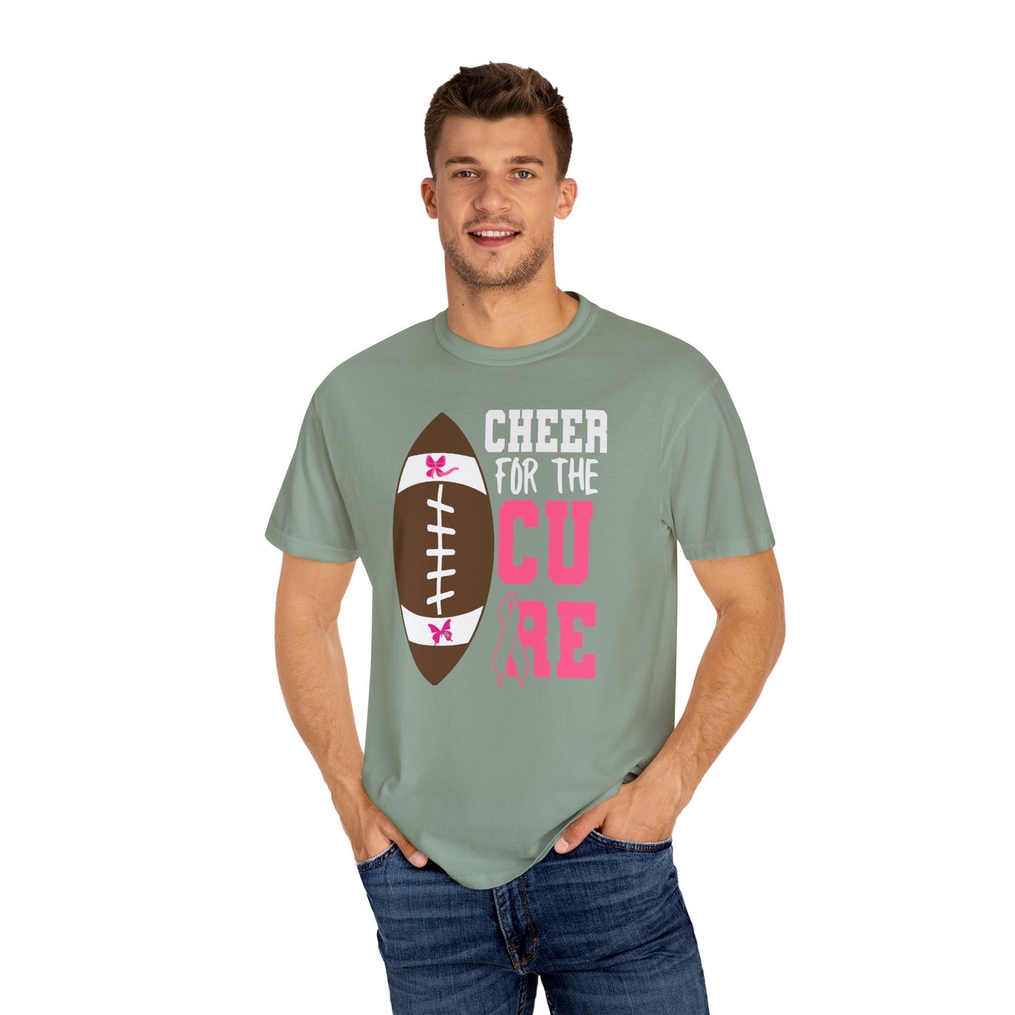 Cheer for the Cure - Breast Cancer Awareness Football T-Shirt