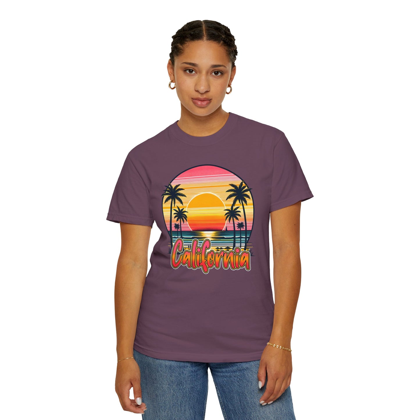CCalifornia Sunset Palms - Vibrant Beach Vibes T-Shirt