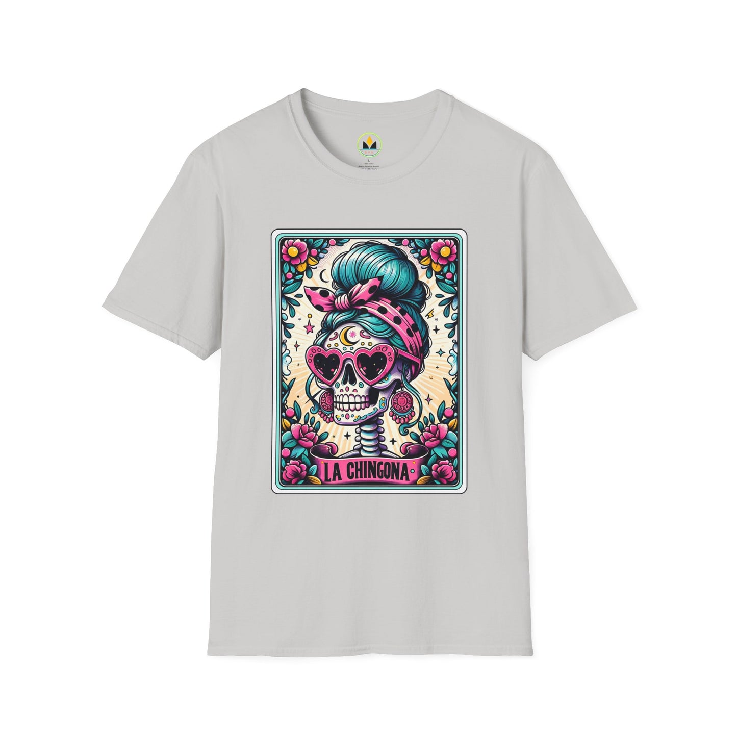 Vibrant Sugar Skull T-Shirt - Unique Spooky Halloween Apparel Inspired by Dia de los Muertos
