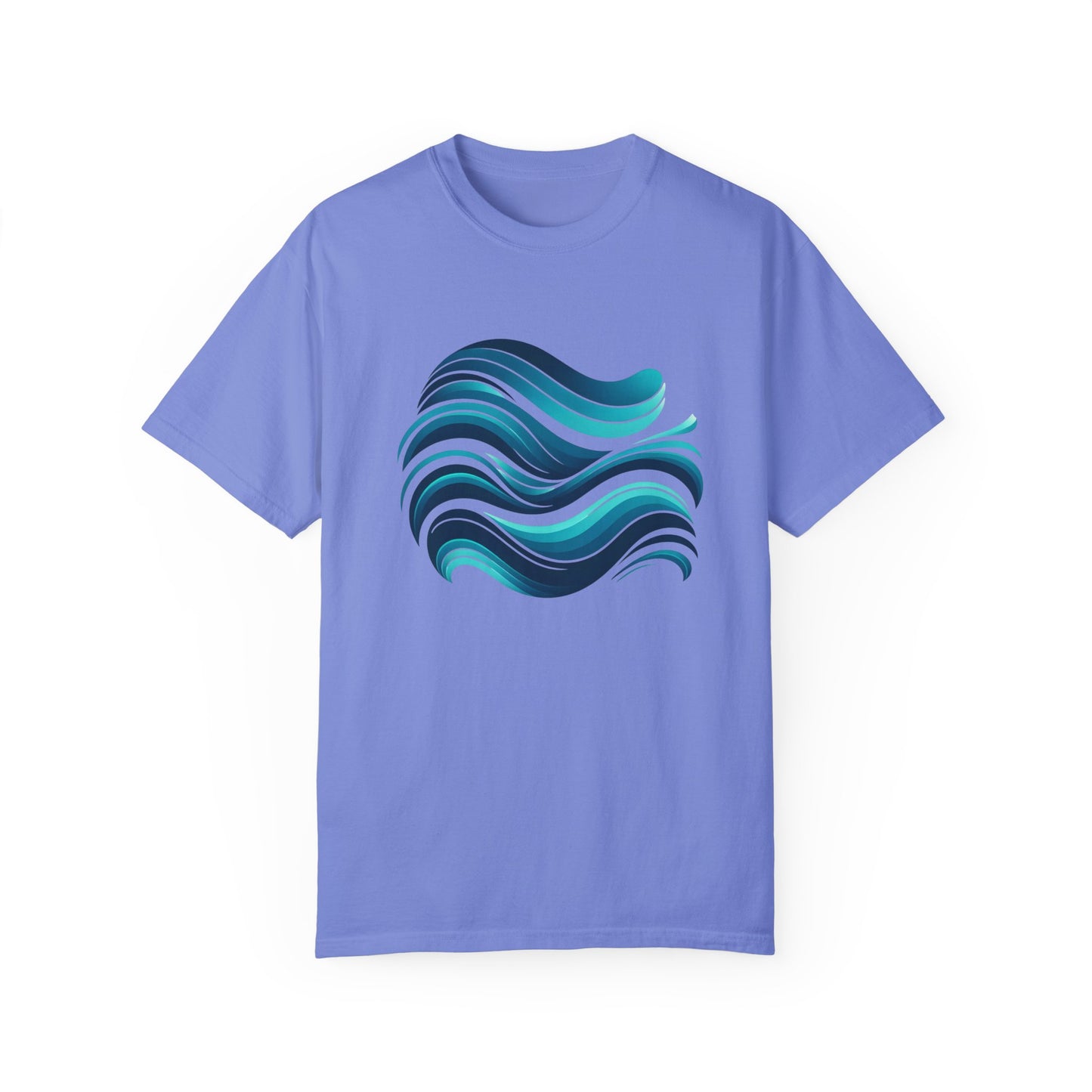 Abstract Ocean Wave T-Shirt Modern Aqua Design Artistic Sea Wave