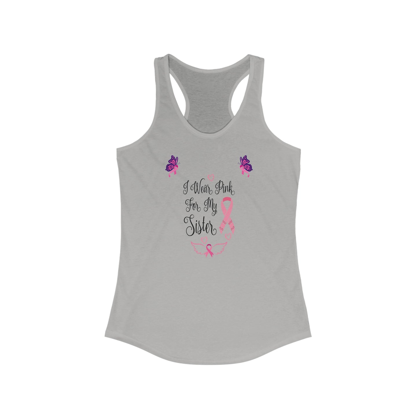 Women’s Cancer Awareness Pink Ribbon Supportive Sister Tank Top