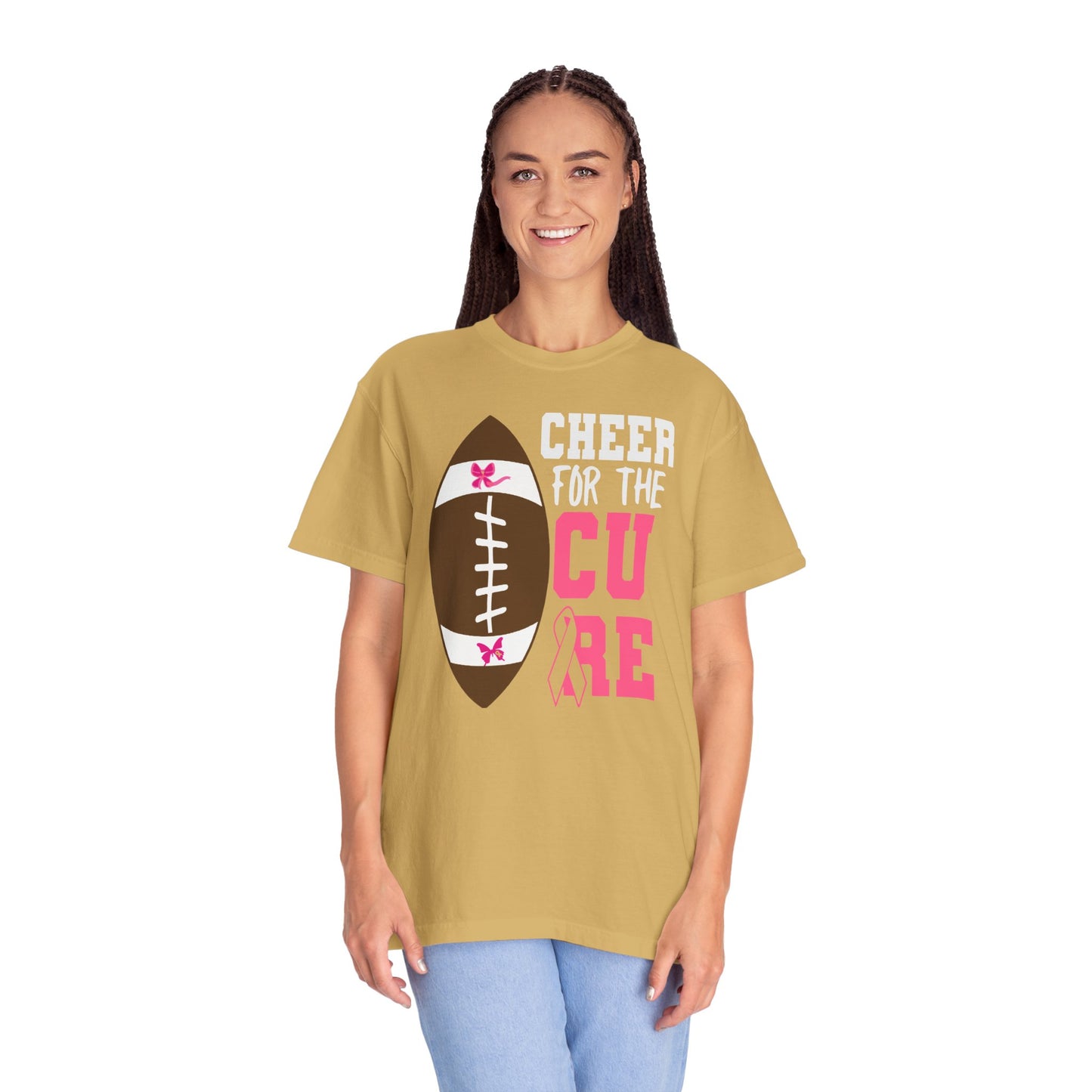 Cheer for the Cure - Breast Cancer Awareness Football T-Shirt