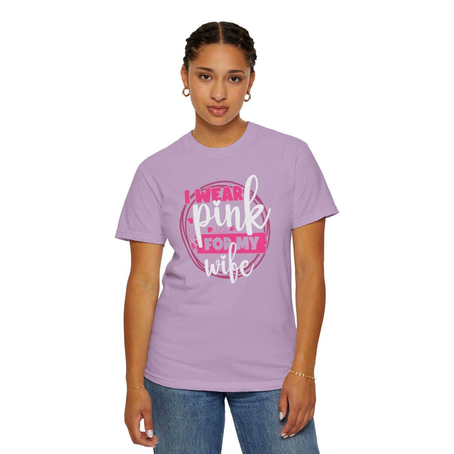 I Wear Pink For My Wife - Supportive Breast Cancer Awareness T-Shirt
