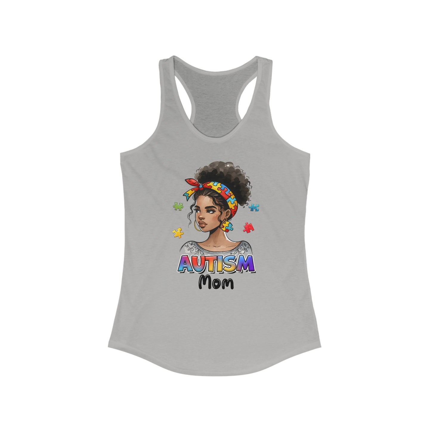 Autism Mom - Women’s Tank Top with Colorful Puzzle Autism Awareness Apparel