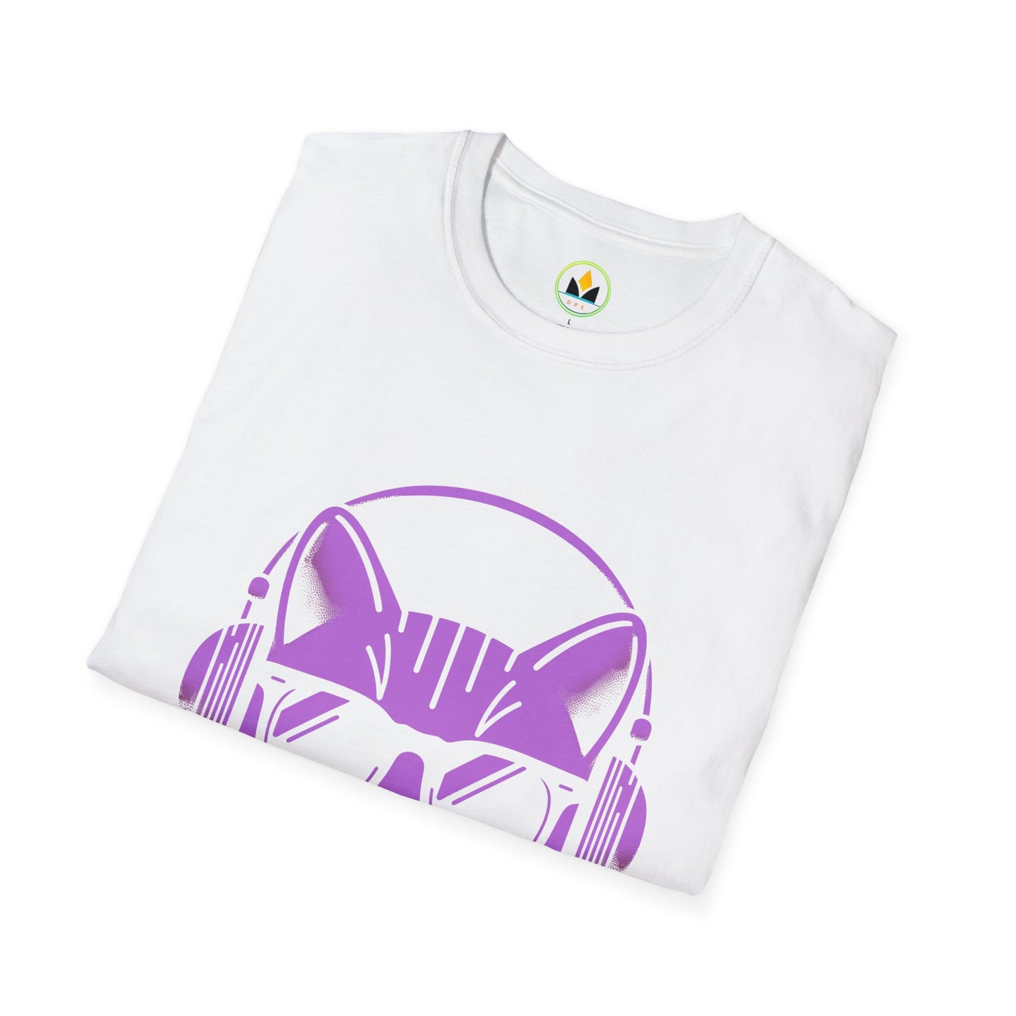 Cool Cat - Halloween Cat with Headphones Unisex Softstyle T-Shirt