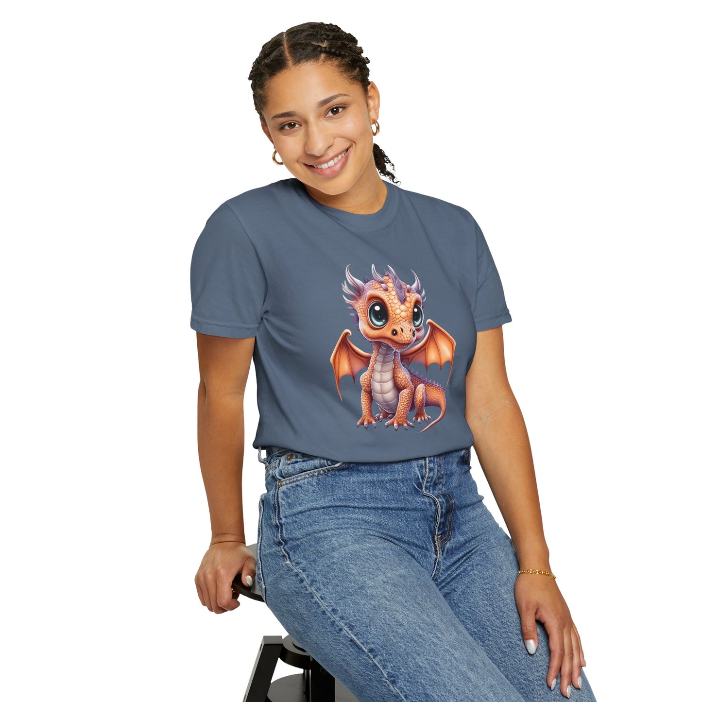 Charming Orange Dragonling T-Shirt Whimsical Fantasy Creature Tee Adorable Dragon Lover Shirt