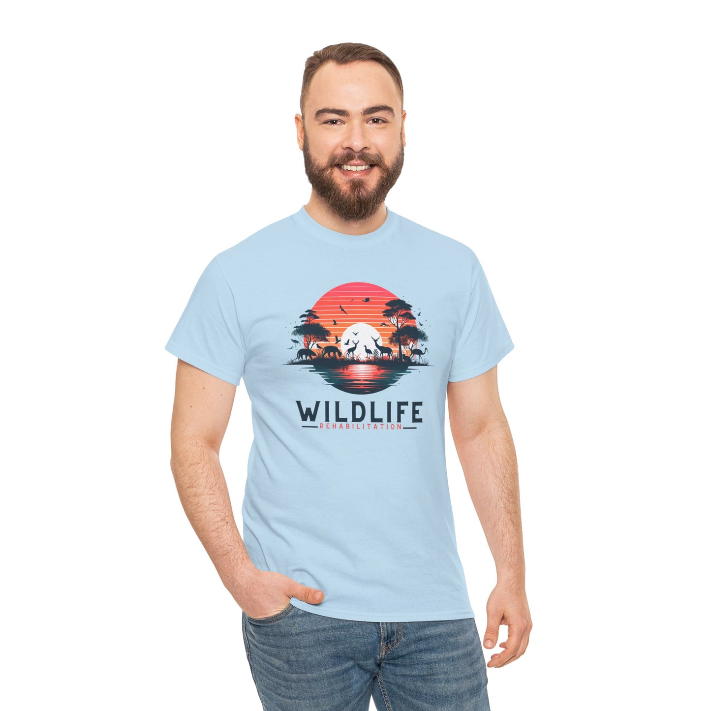 Wildlife Rehabilitation Sunset Silhouette Tee – Embrace Nature’s Serenity
