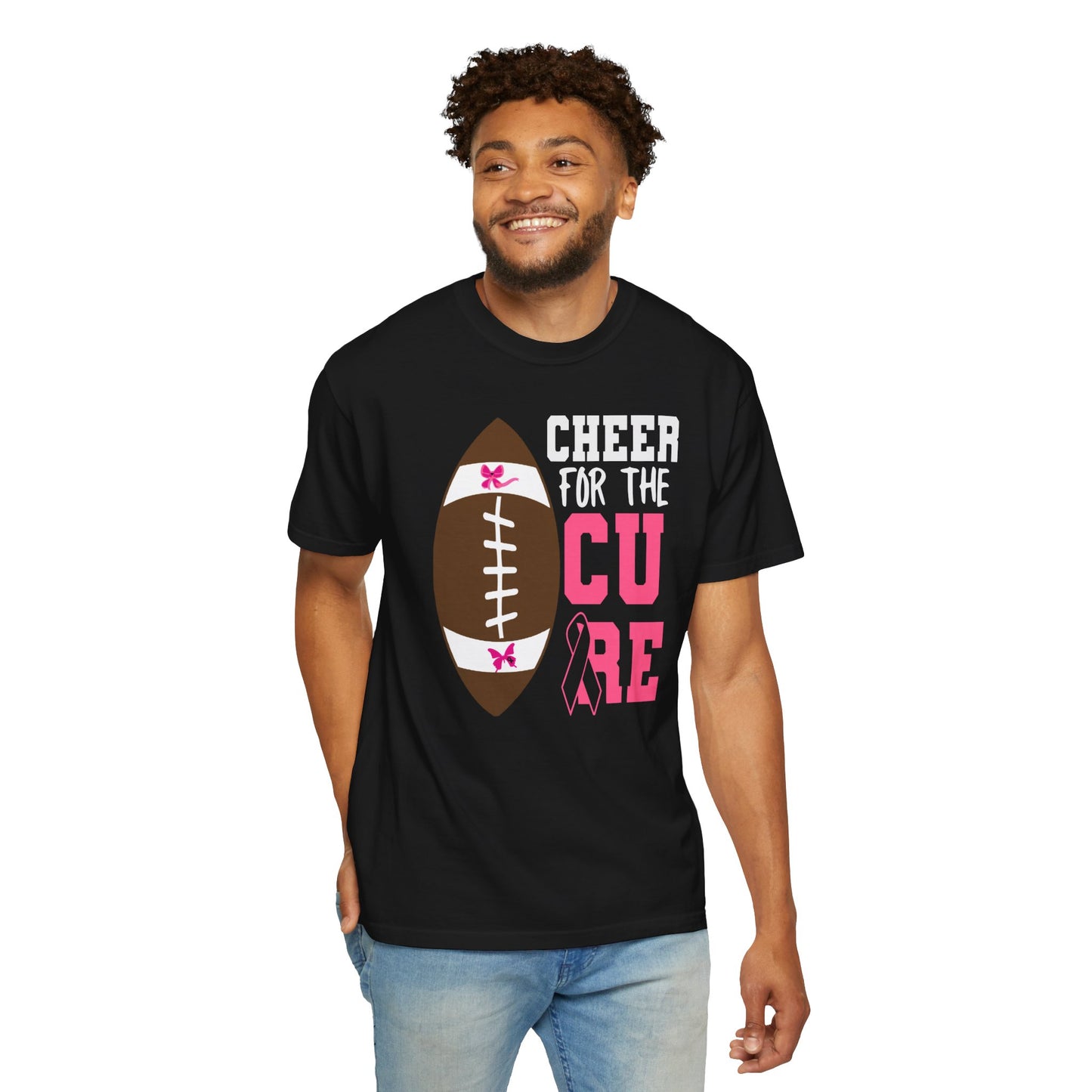 Cheer for the Cure - Breast Cancer Awareness Football T-Shirt