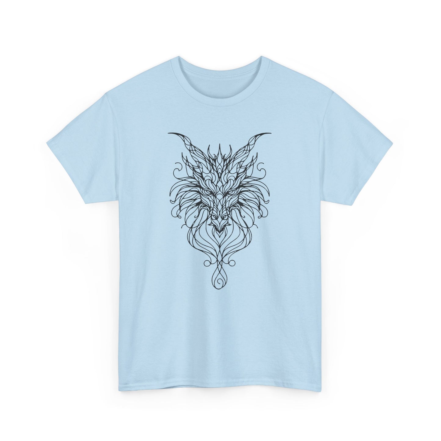 Mystical Dragon Line Art Tee – Elegant Fantasy Creature Design