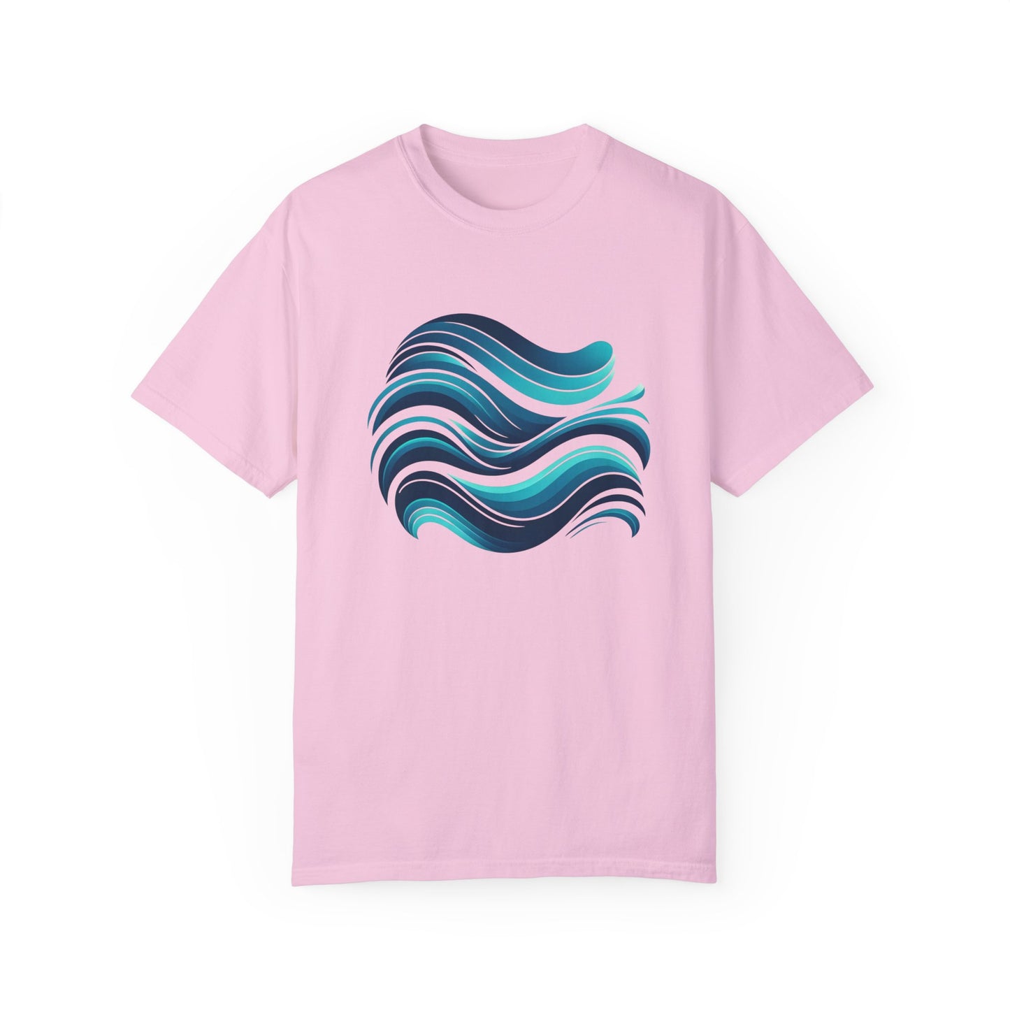 Abstract Ocean Wave T-Shirt Modern Aqua Design Artistic Sea Wave