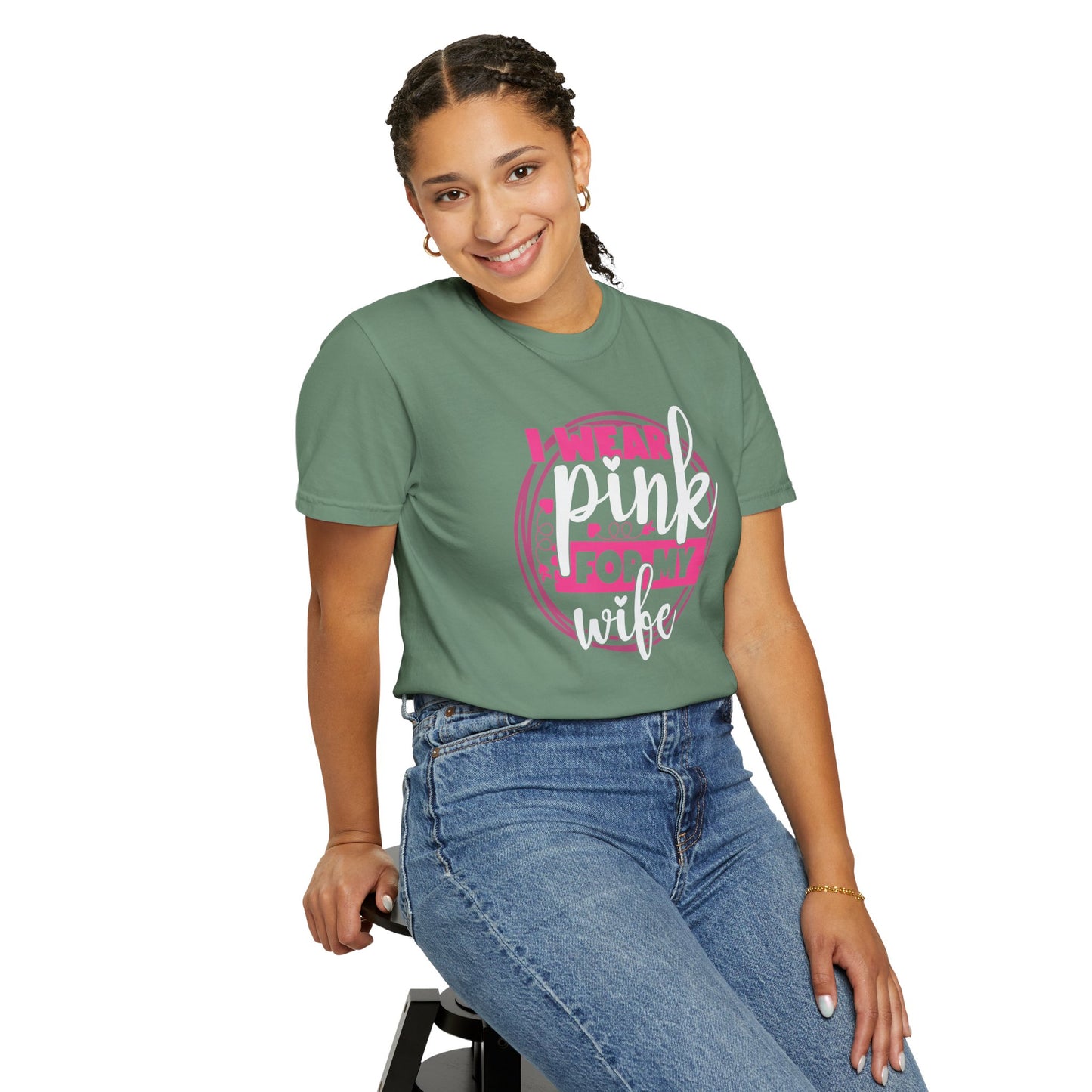 I Wear Pink For My Wife - Supportive Breast Cancer Awareness T-Shirt