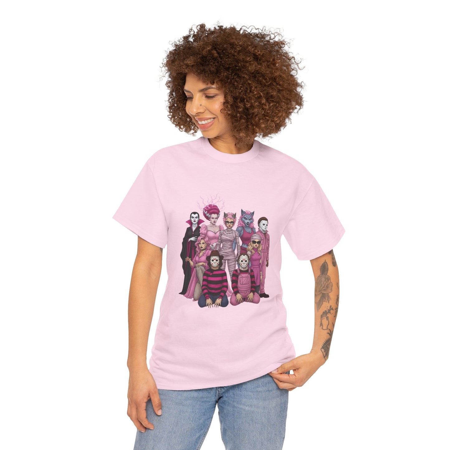 Horror Queens Fighting for a Cause Unisex Tee - Breast Cancer Awareness Month
