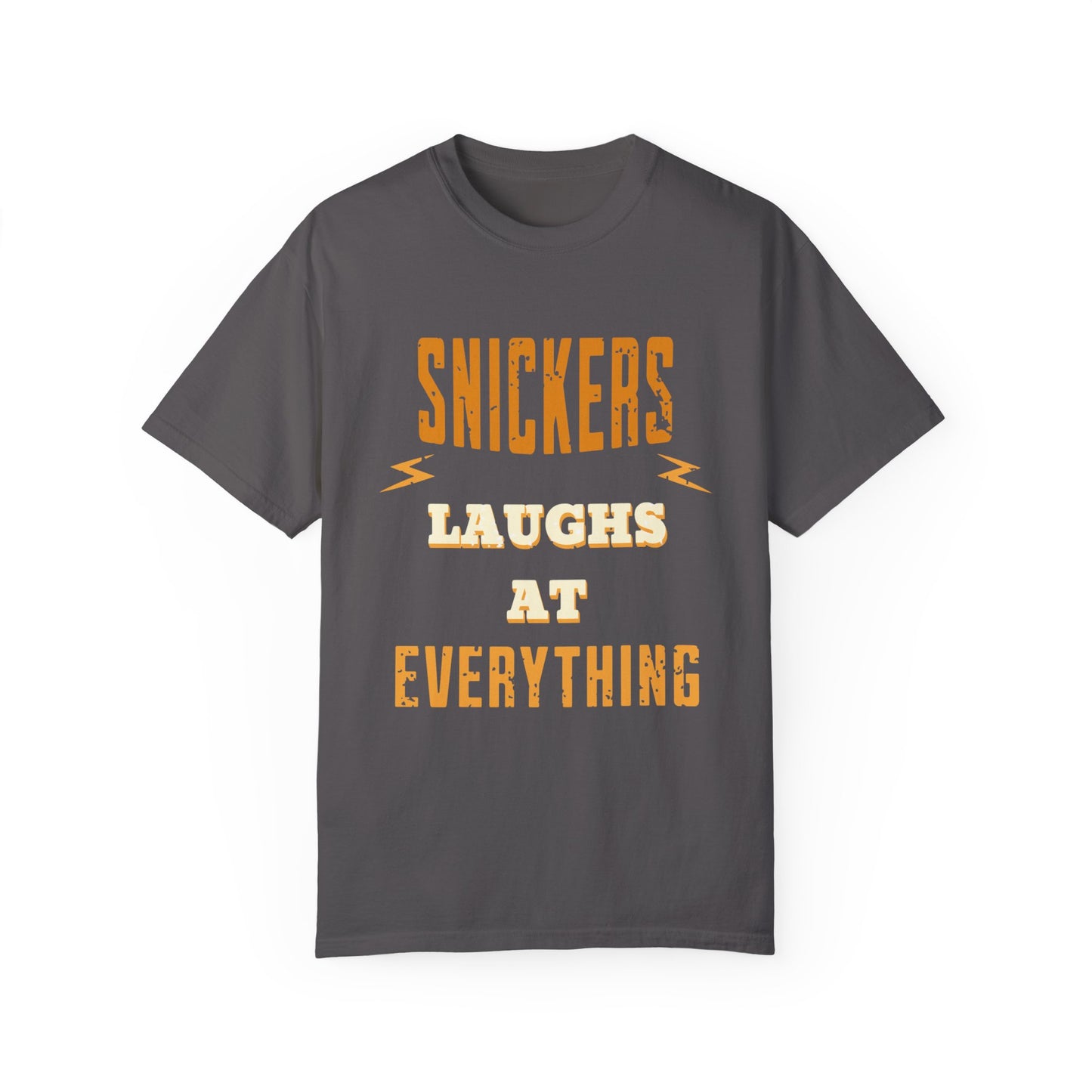 Cheerful 'Laughs at Everything' T-Shirt - coworker/friend Inspired Humorous Fun Shirt
