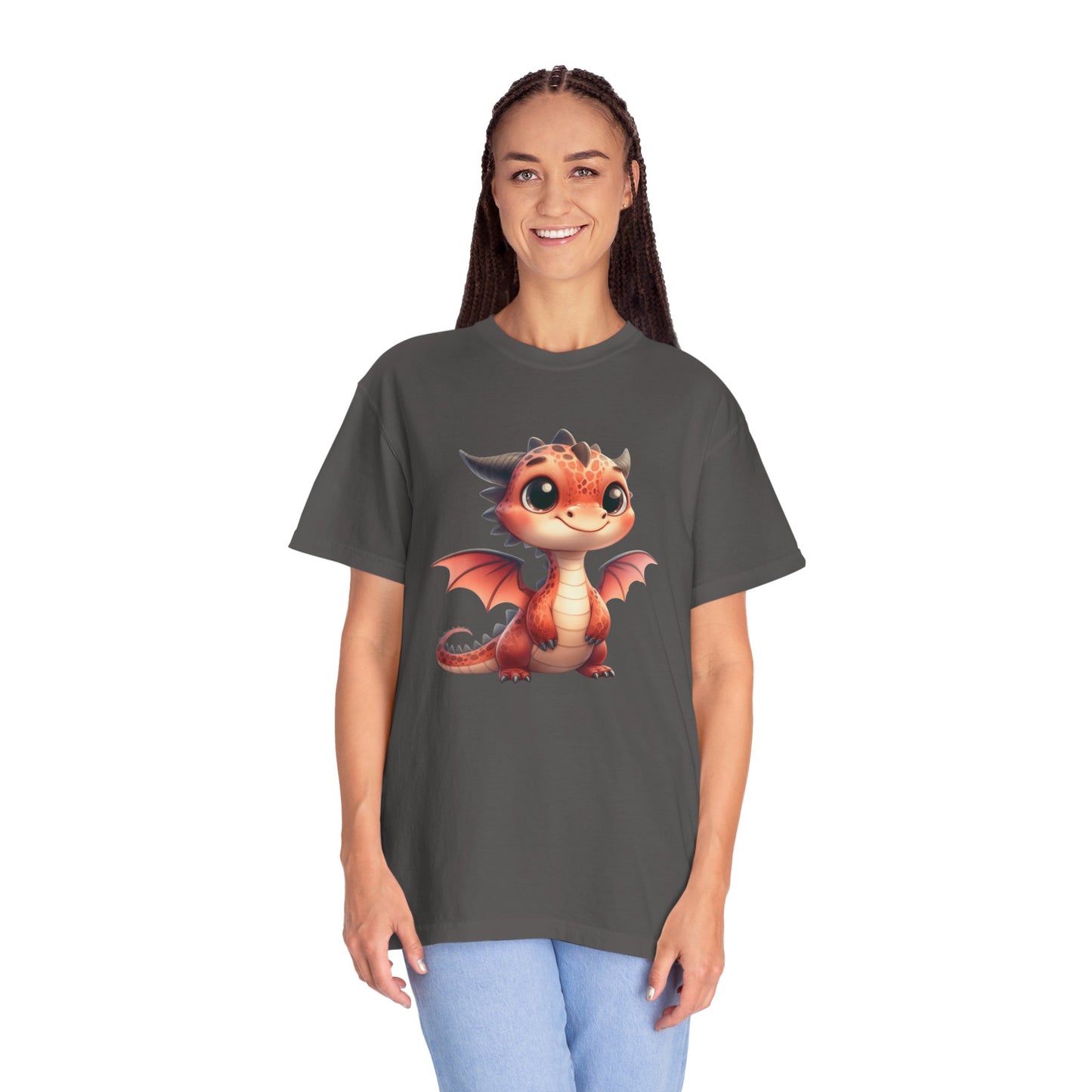 Playful Whimsy Dragon - Unique Cartoon-Style Dragon T-Shirt Design for Fun and Fantasy Lovers