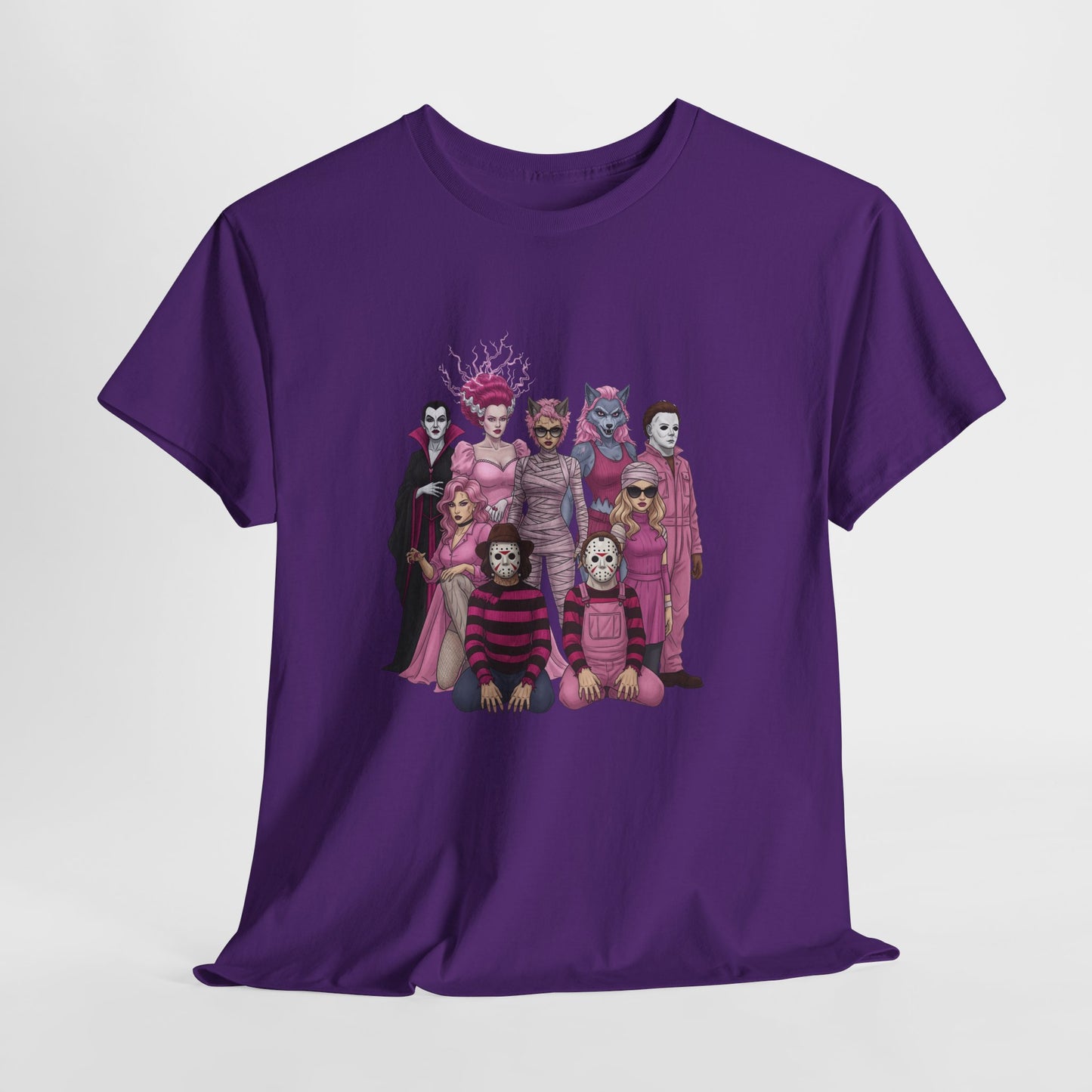 Horror Queens Fighting for a Cause Unisex Tee - Breast Cancer Awareness Month