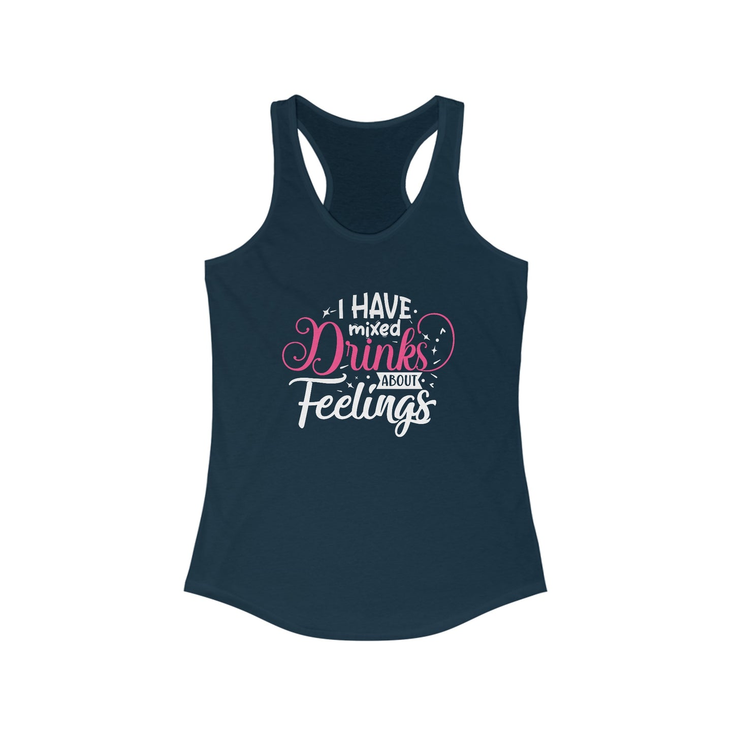 Whimsical ‘Mixed Drinks About Feelings’ Women’s Tank Top - Fun & Quirky Apparel