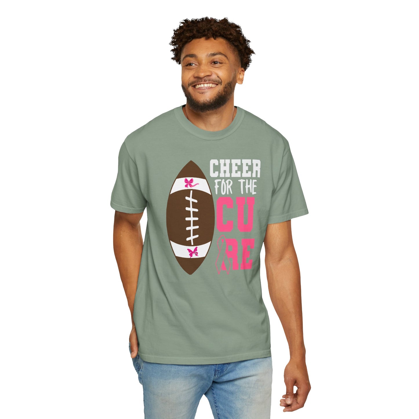 Cheer for the Cure - Breast Cancer Awareness Football T-Shirt