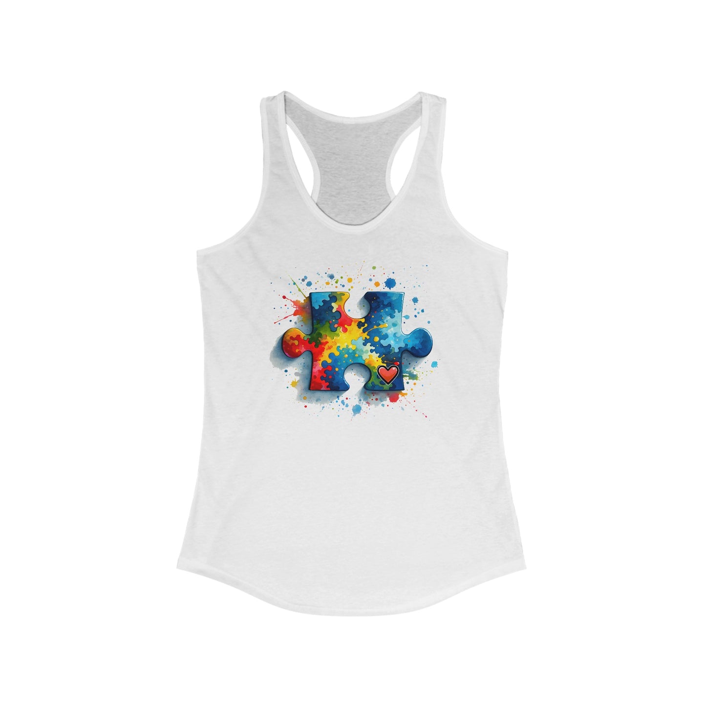 Embrace Diversity - Autism Awareness Watercolor Puzzle Heart Women’s Tank Top