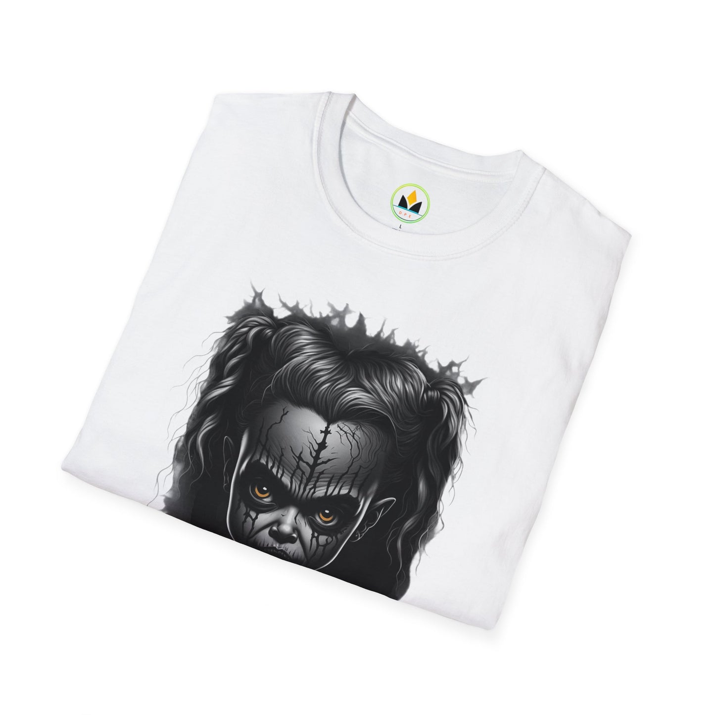 Hauntingly Adorable: Spooky Cute Little Girl Ghost Unisex Softstyle T-Shirt