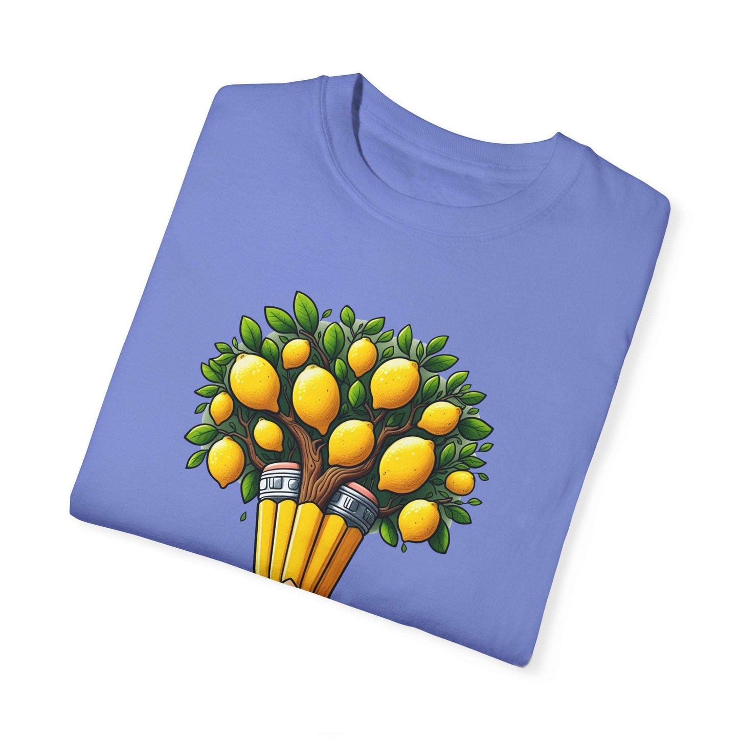 Artistic Lemon Pencil Tree T-Shirt - Unique Art & Nature Celebrating Growth and Imagination
