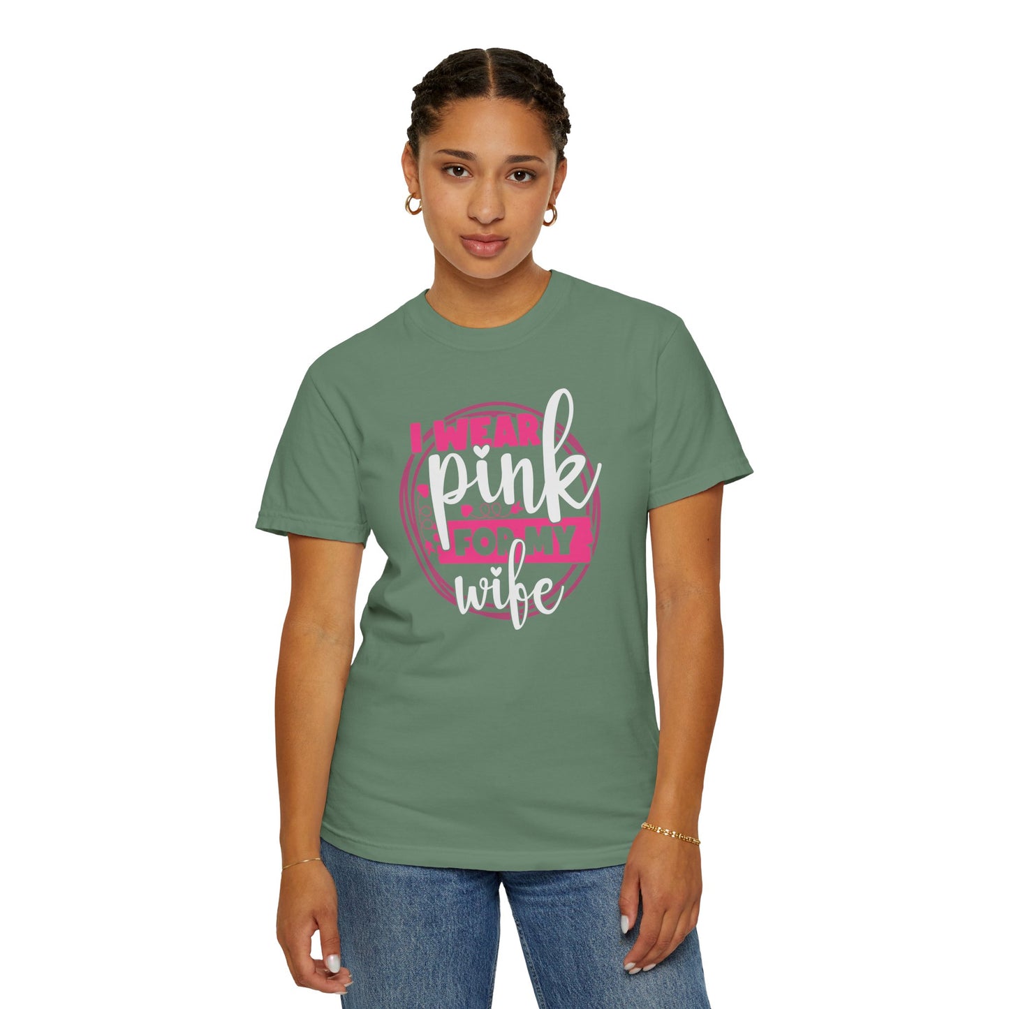 I Wear Pink For My Wife - Supportive Breast Cancer Awareness T-Shirt